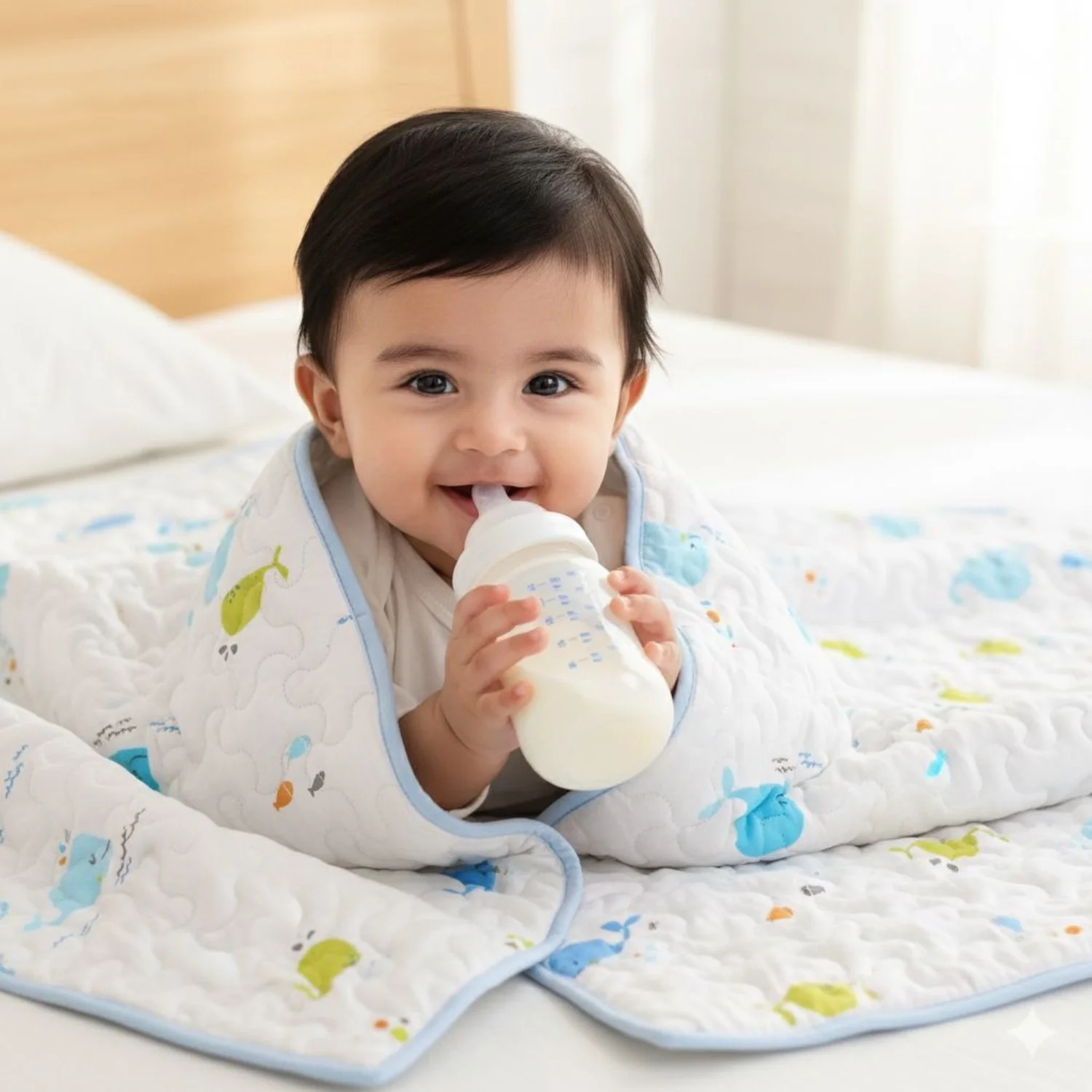 Ac Quilt Blanket cum Bedspread | 0-3 Years | 100X120 cm | Machine Washable | Pack of 1 - Image 4