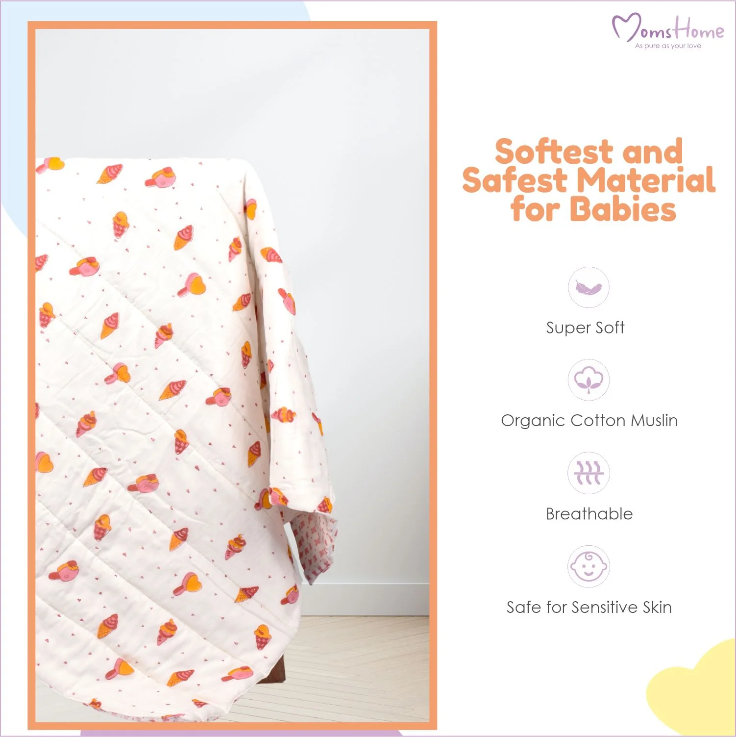 Ac Quilt Blanket cum Bedspread | 0-3 Years | 100X120 cm | Cute Jungle - Image 5