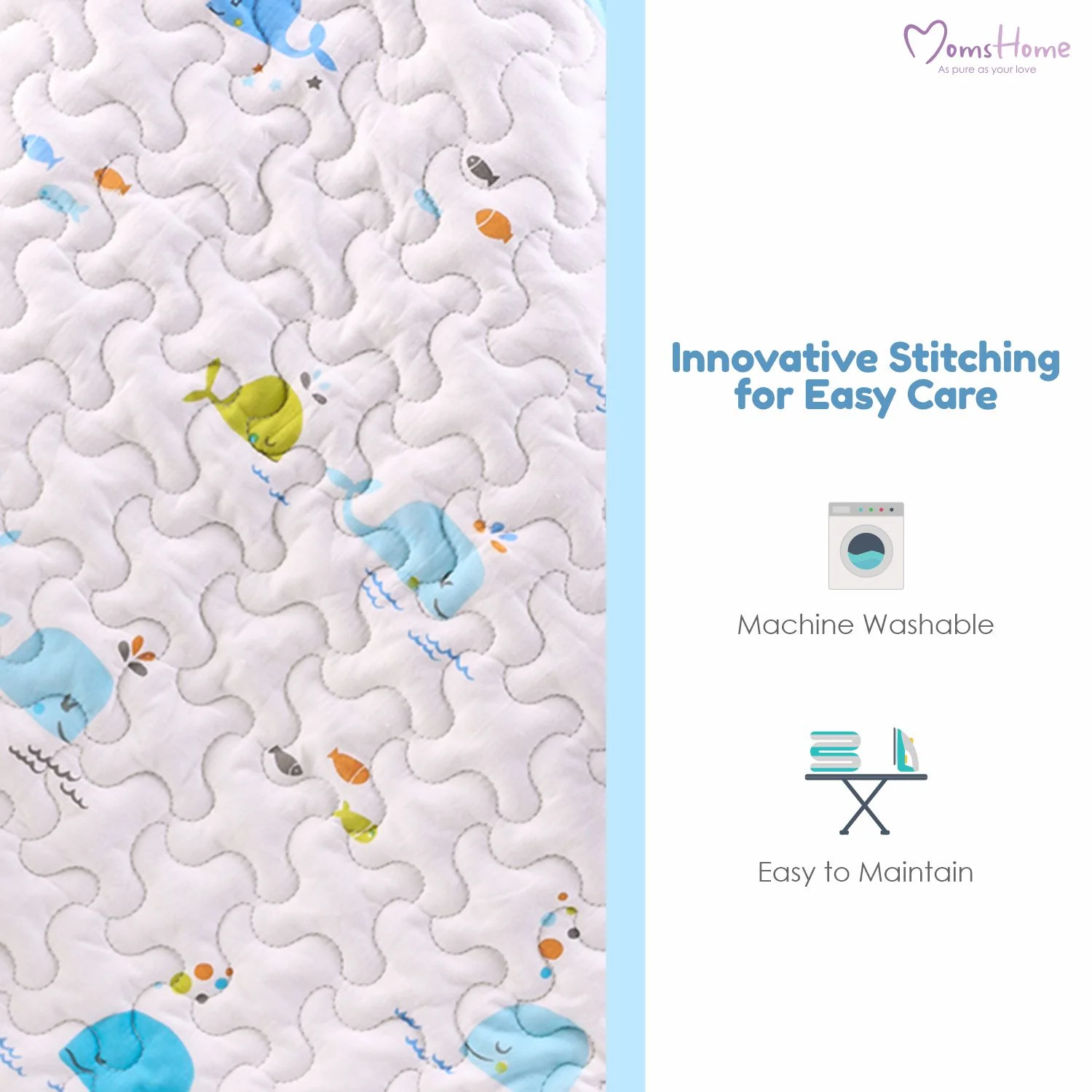 Ac Quilt Blanket cum Bedspread | 0-3 Years | 100X120 cm | Machine Washable | Unicorn - Image 8