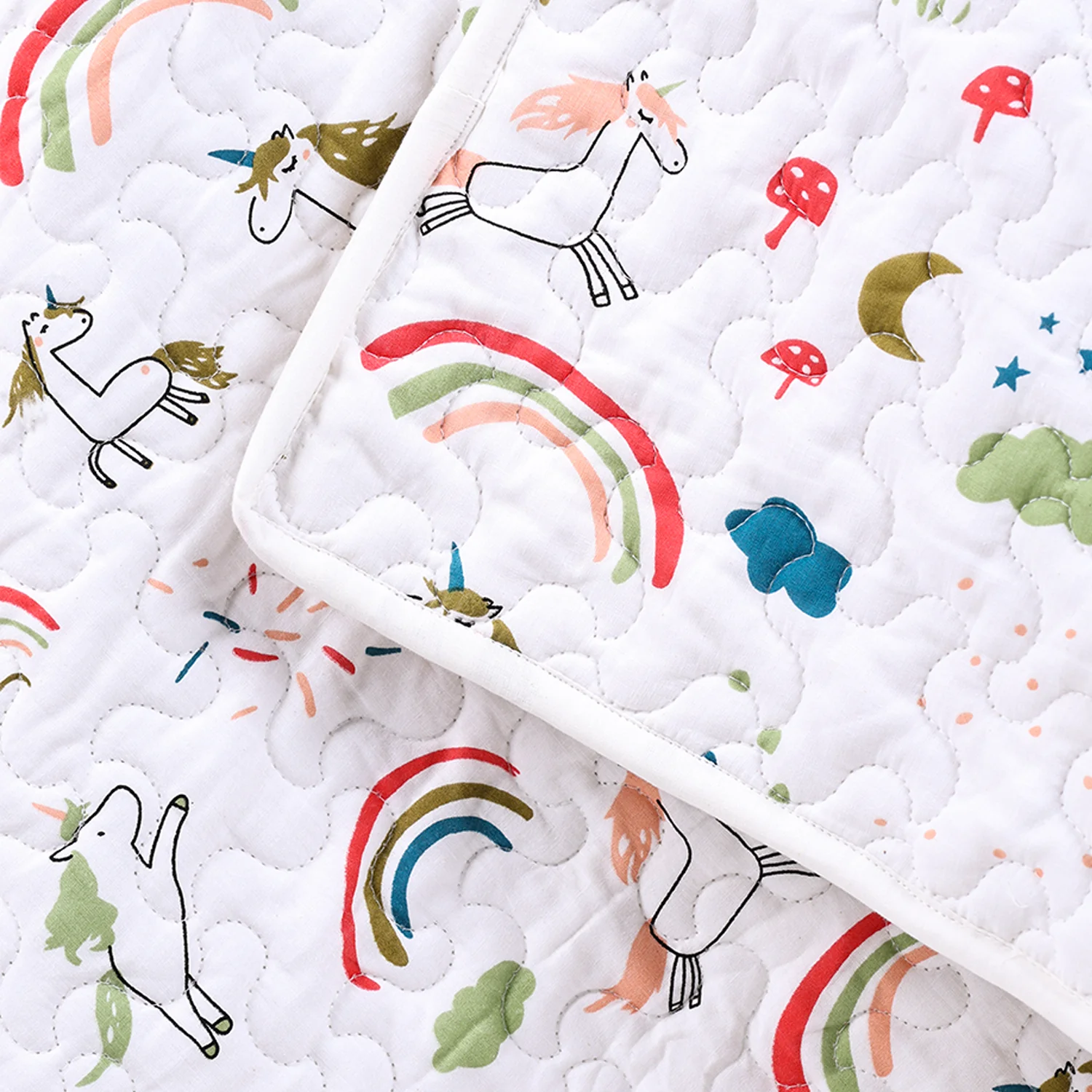 Ac Quilt Blanket cum Bedspread | 0-3 Years | 100X120 cm | Machine Washable | Unicorn - Image 5