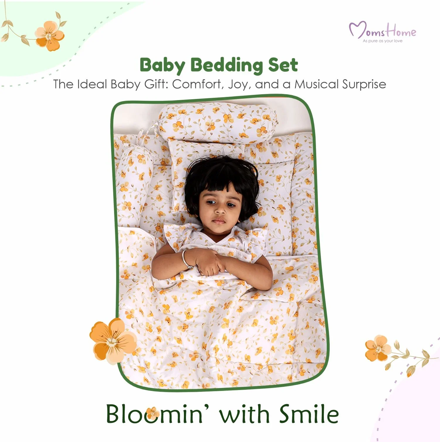 Baby Bedding Set With Muslin Swaddle, AC Quilt & Sleeping Bag | Bloom | Pack of 8 - Image 6