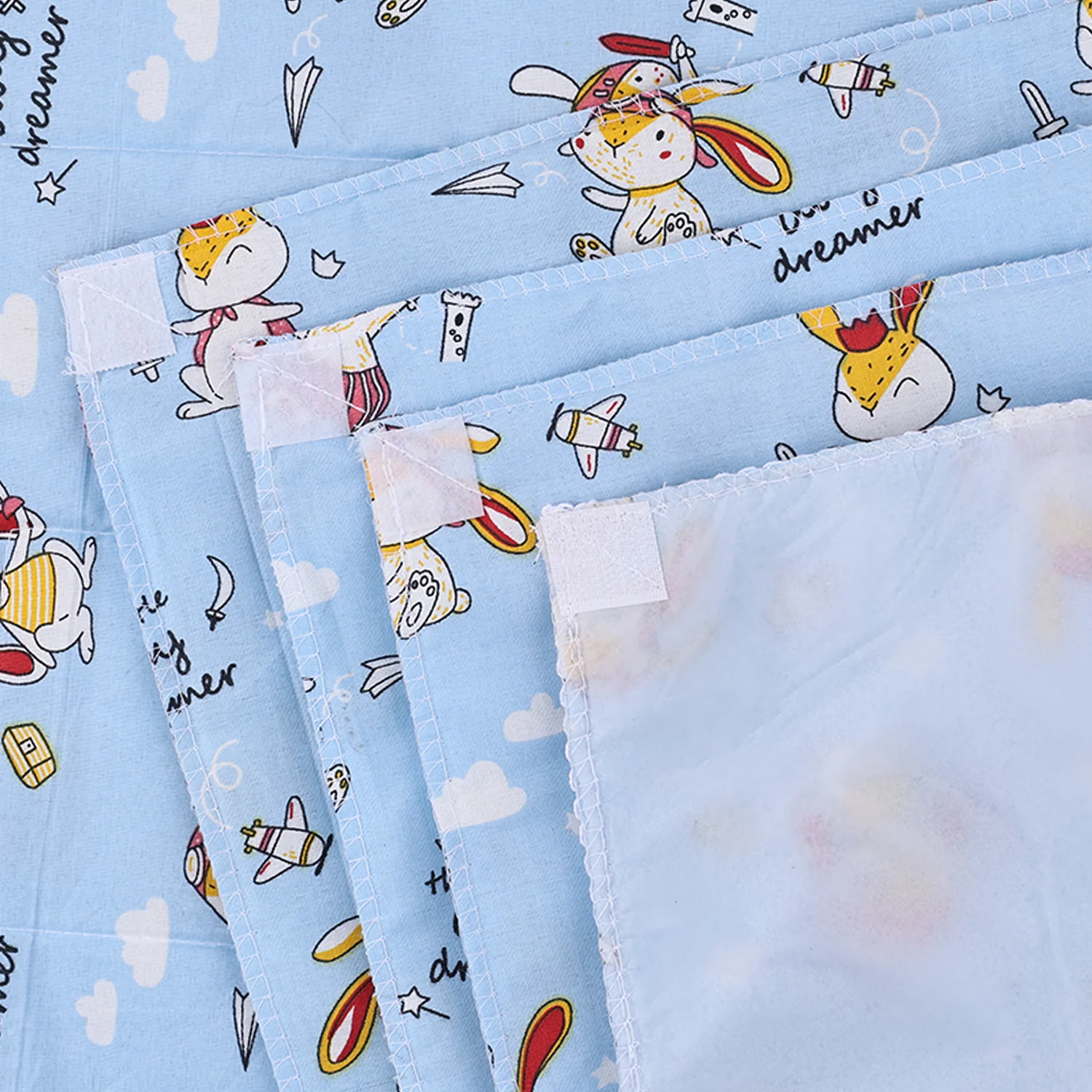 Baby Diaper changing Mat/ Sleeping Mat-4 Sheets |0-6 Months | Mixed Design - Blue - Image 10
