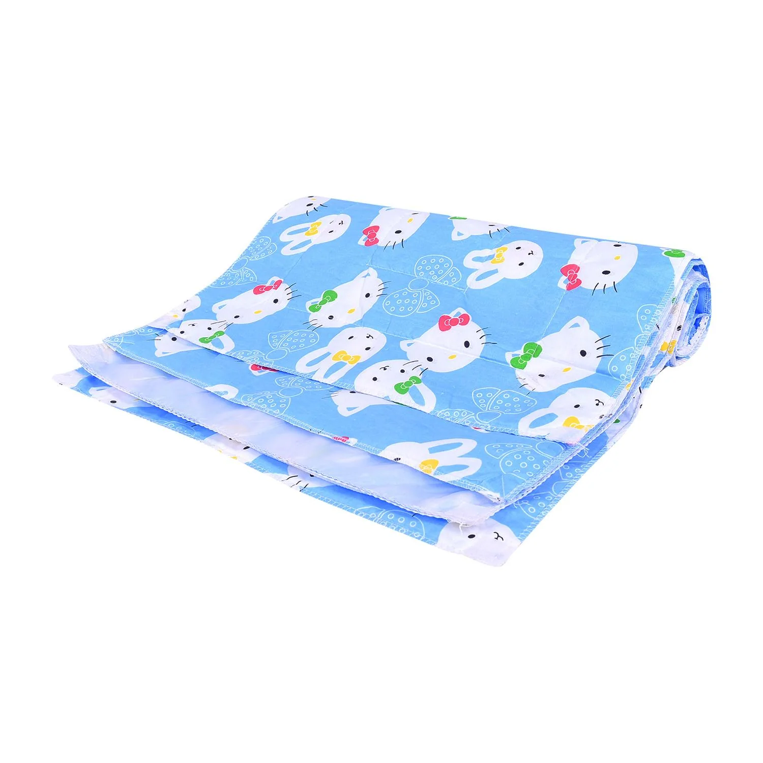 Baby Diaper changing Mat/ Sleeping Mat-4 Sheets |0-6 Months | Mixed Design - Blue - Image 7