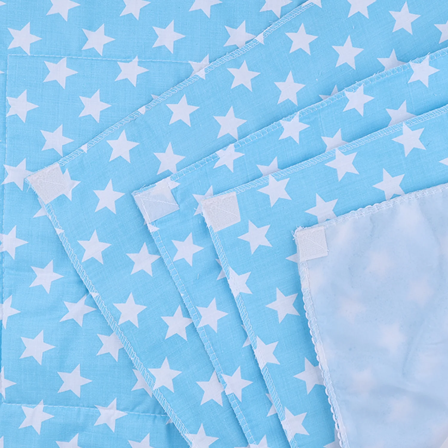 Baby Diaper changing Mat/ Sleeping Mat-4 Sheets |0-6 Months | Mixed Design - Blue - Image 9