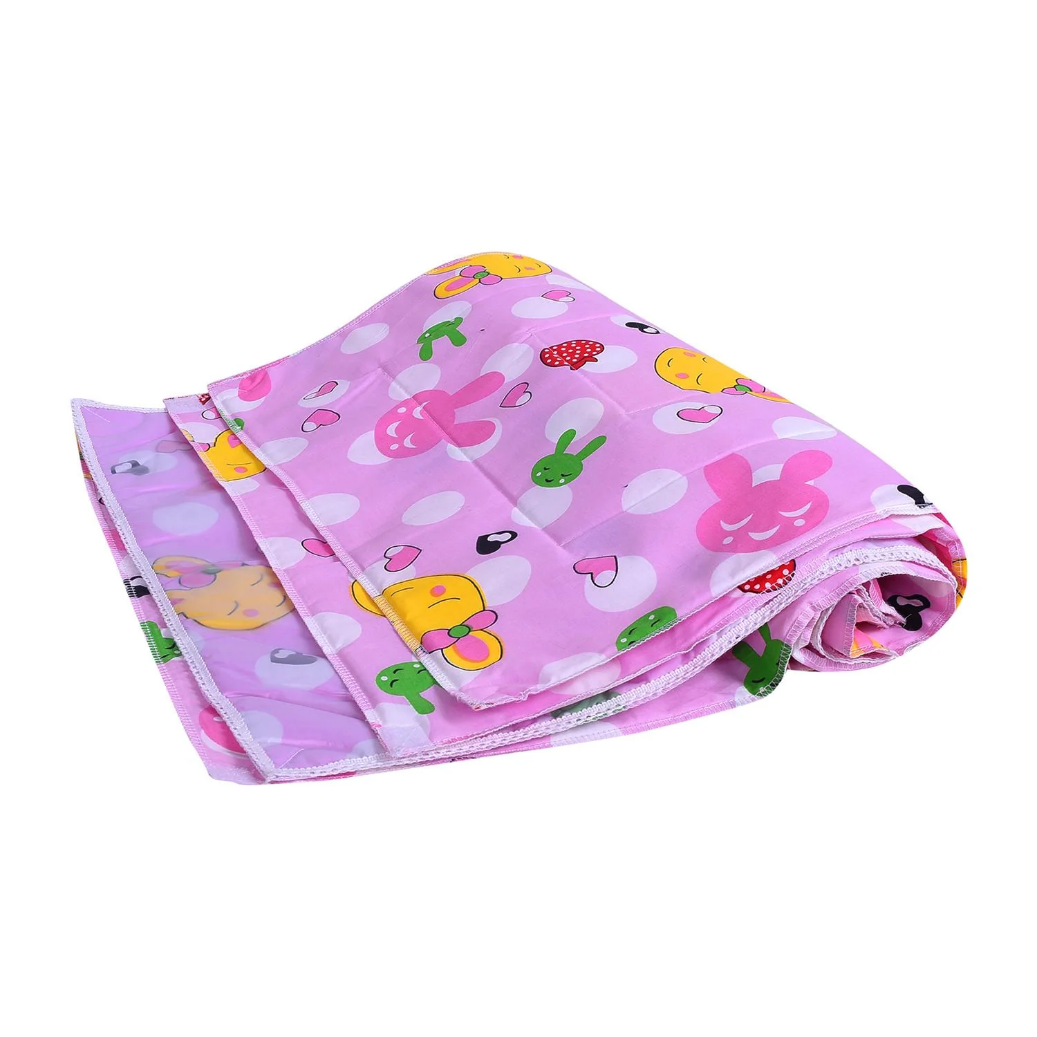 Baby Diaper changing Mat/ Sleeping Mat-4 Sheets| 0- 6 Months | Mixed Design - Pink - Image 10