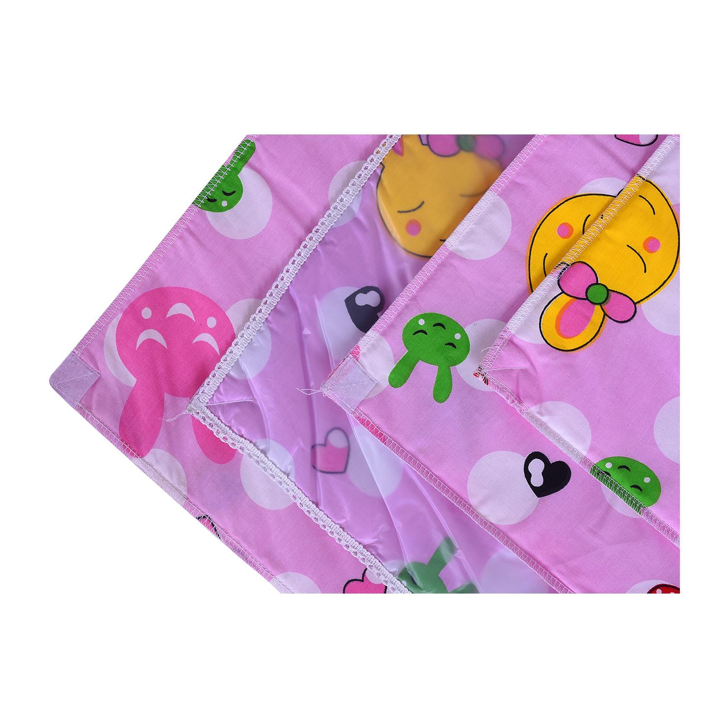 Baby Diaper changing Mat/ Sleeping Mat-4 Sheets| 0- 6 Months | Mixed Design - Pink - Image 11