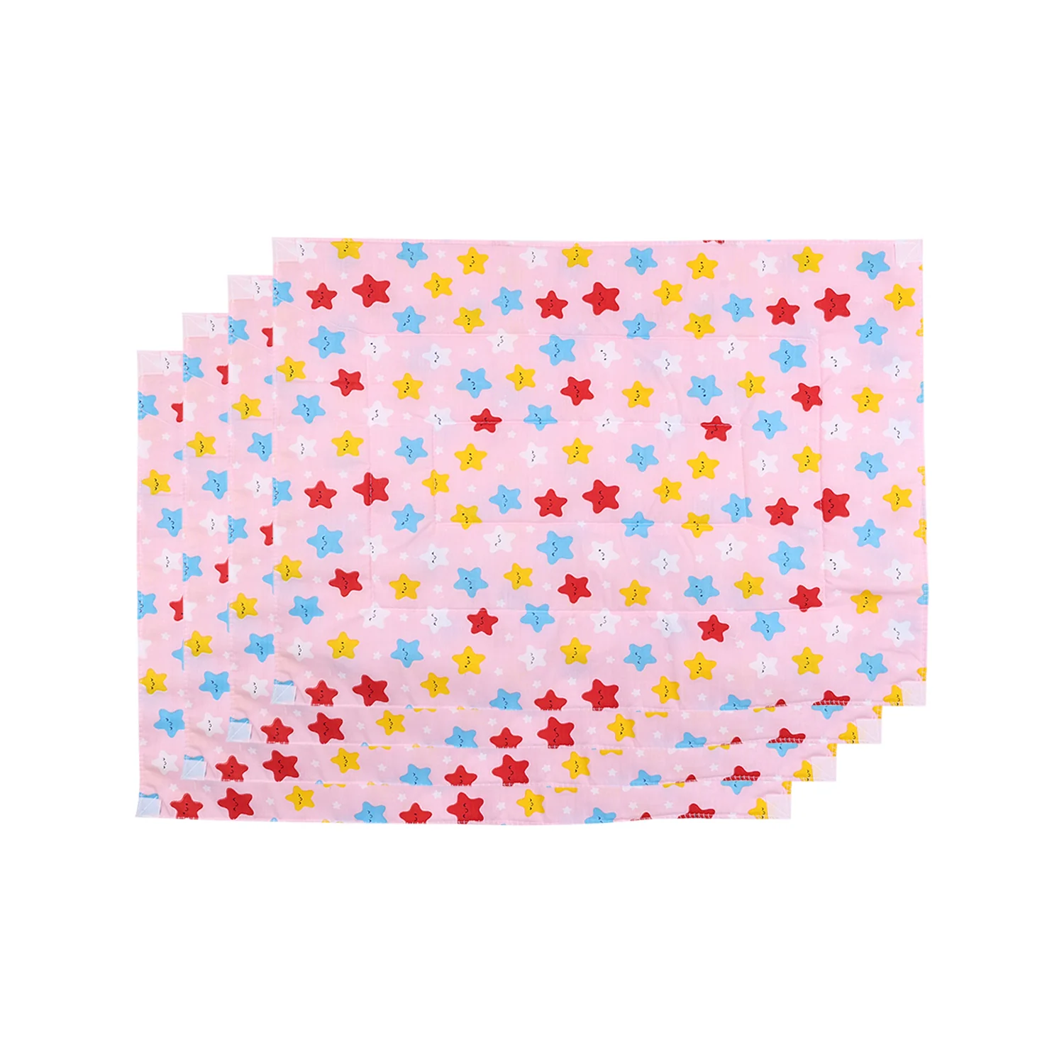 Baby Diaper changing Mat/ Sleeping Mat-4 Sheets| 0- 6 Months | Mixed Design - Pink - Image 12