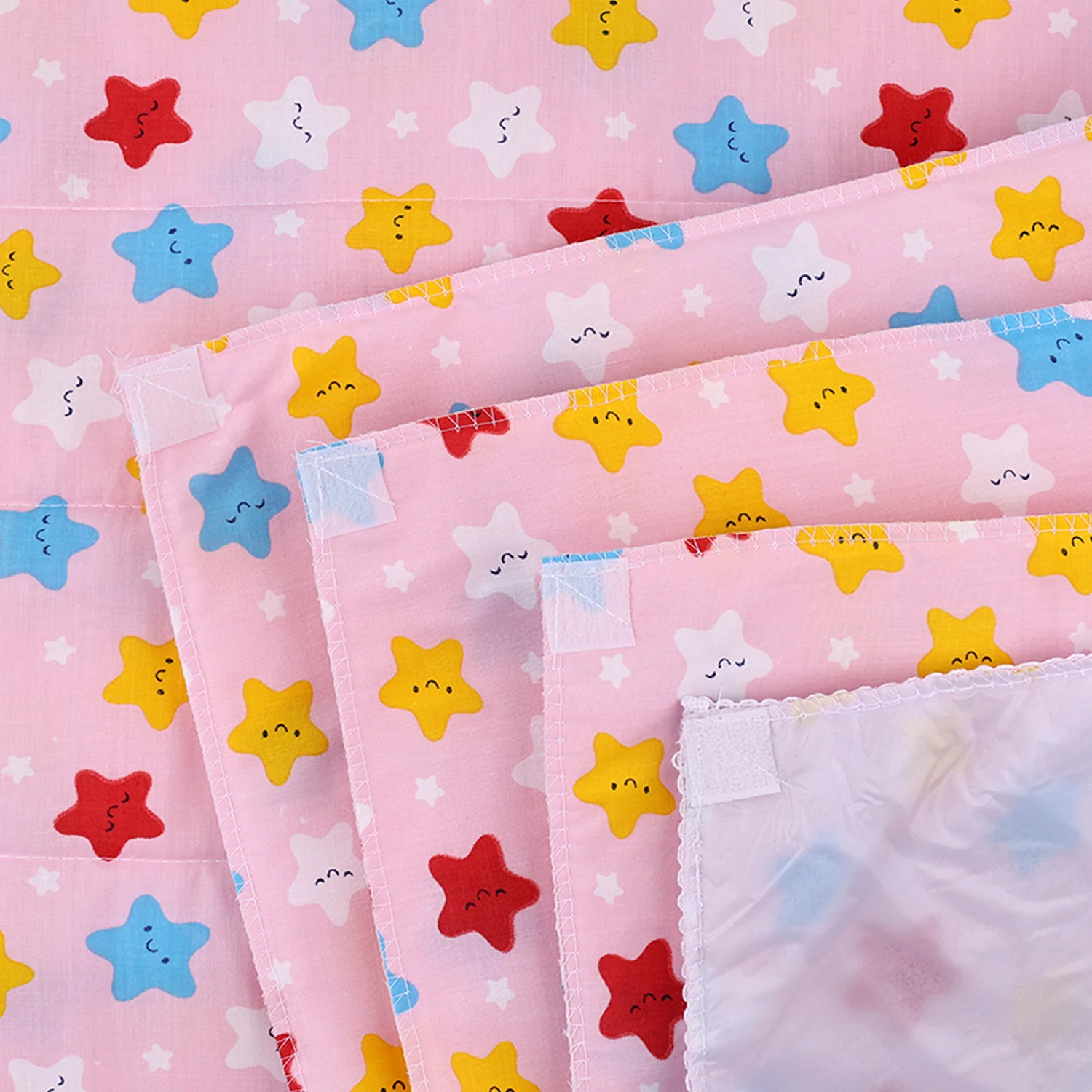 Baby Diaper changing Mat/ Sleeping Mat-4 Sheets| 0- 6 Months | Mixed Design - Pink - Image 6