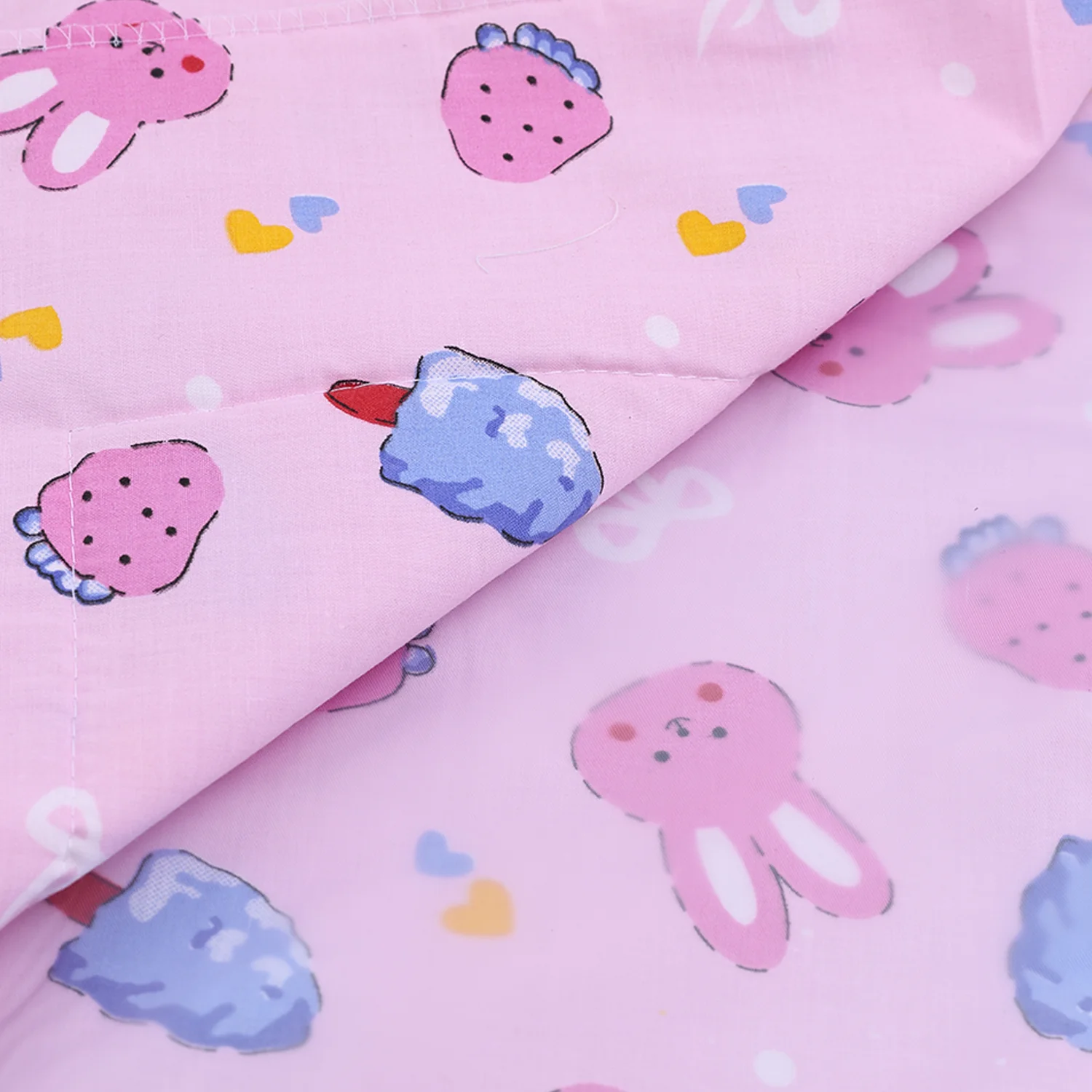 Baby Diaper changing Mat/ Sleeping Mat-4 Sheets| 0- 6 Months | Mixed Design - Pink - Image 9