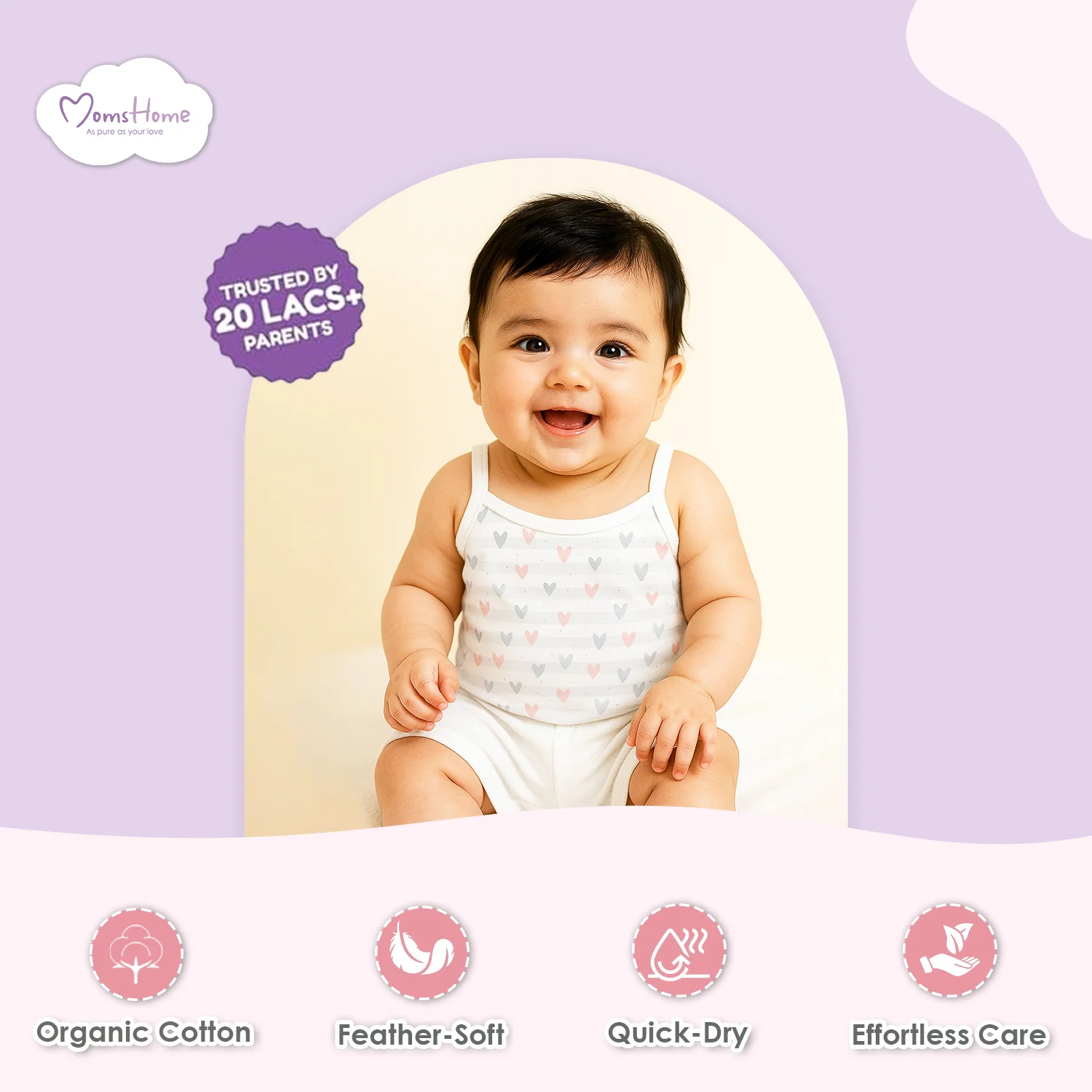 Baby Girl Vest Onesie | Soft Organic Cotton Sleeveless Top For Newborn Girls | 3-6 Months | Avocado | Pack of 1 - Image 3