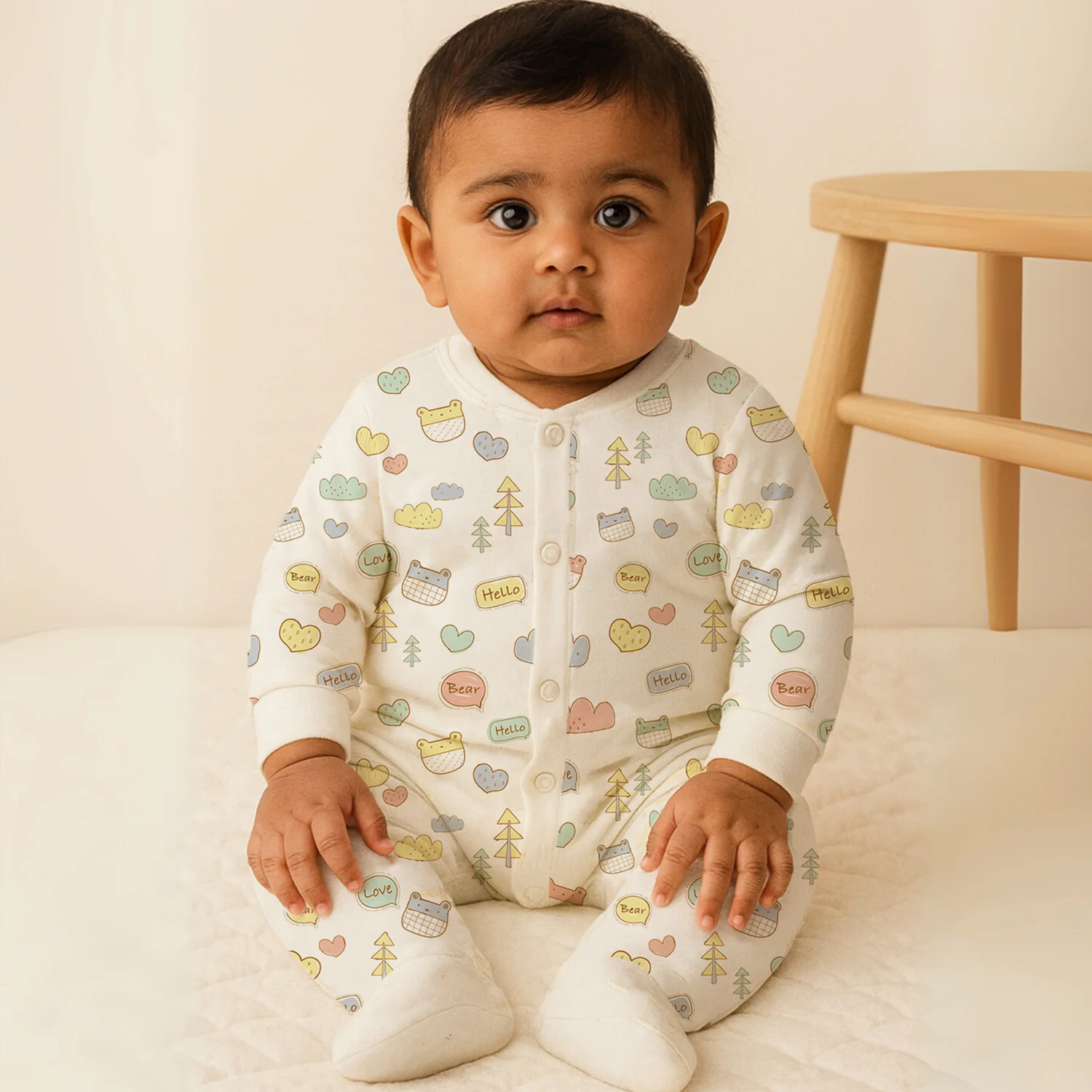 Baby Home Coming Outfit Set | Baby Shower Gift Hamper | Baby Essential Clothes Set | Joyworld | 0-3 Months | Pack of 7 - Image 3