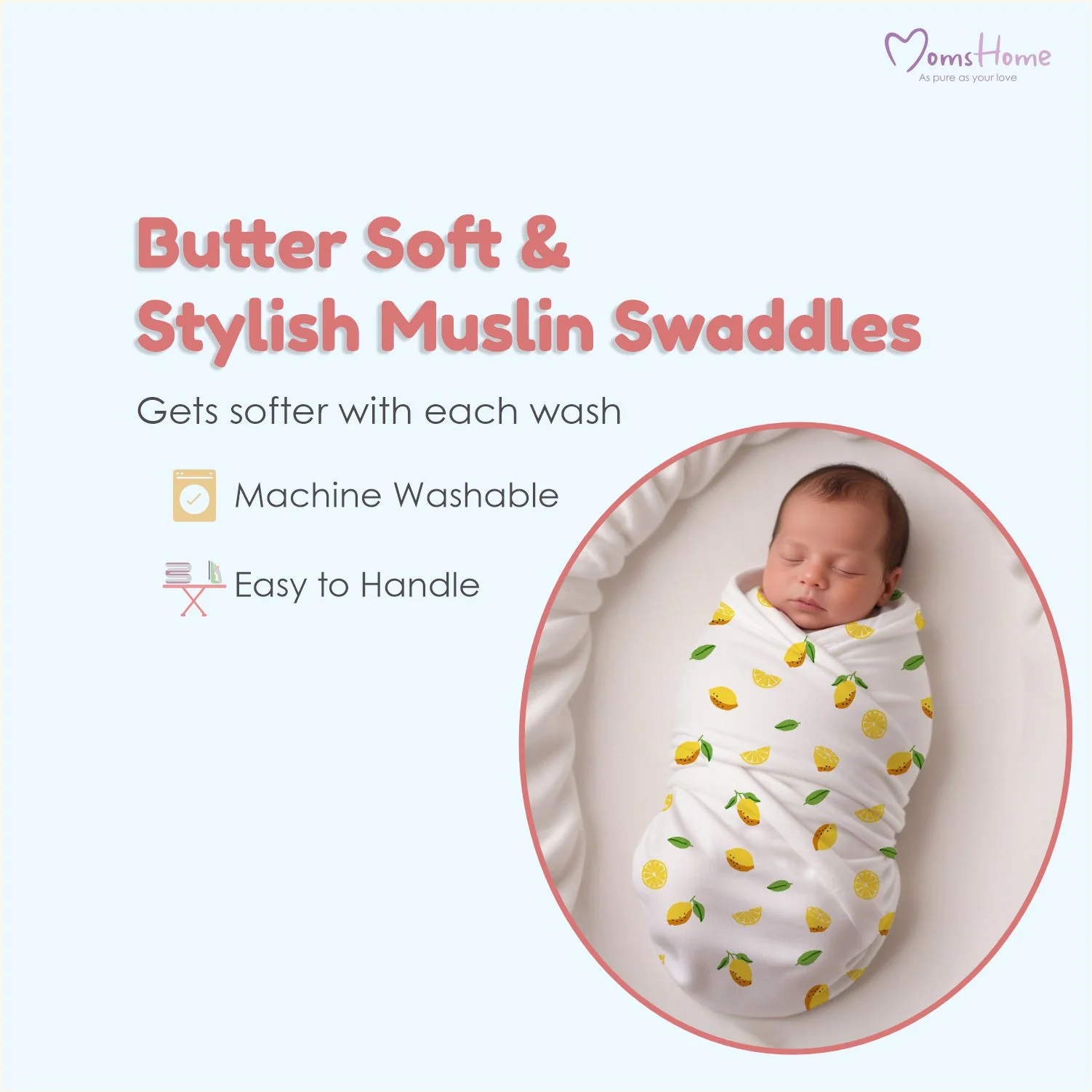 Baby Muslin Swaddle | 100x100 CM | Pack of 1 | Avocado - Image 5