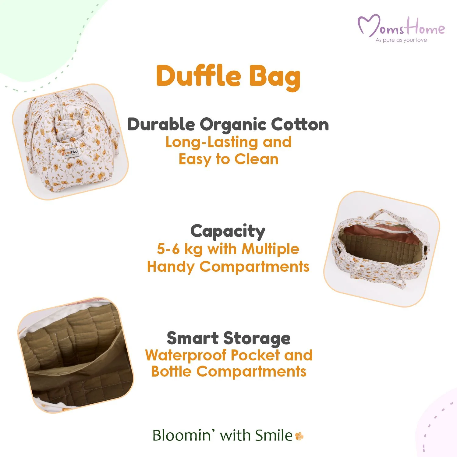 Baby Organic Cotton Diaper Carry Bag For Mothers | Bloom - Image 9