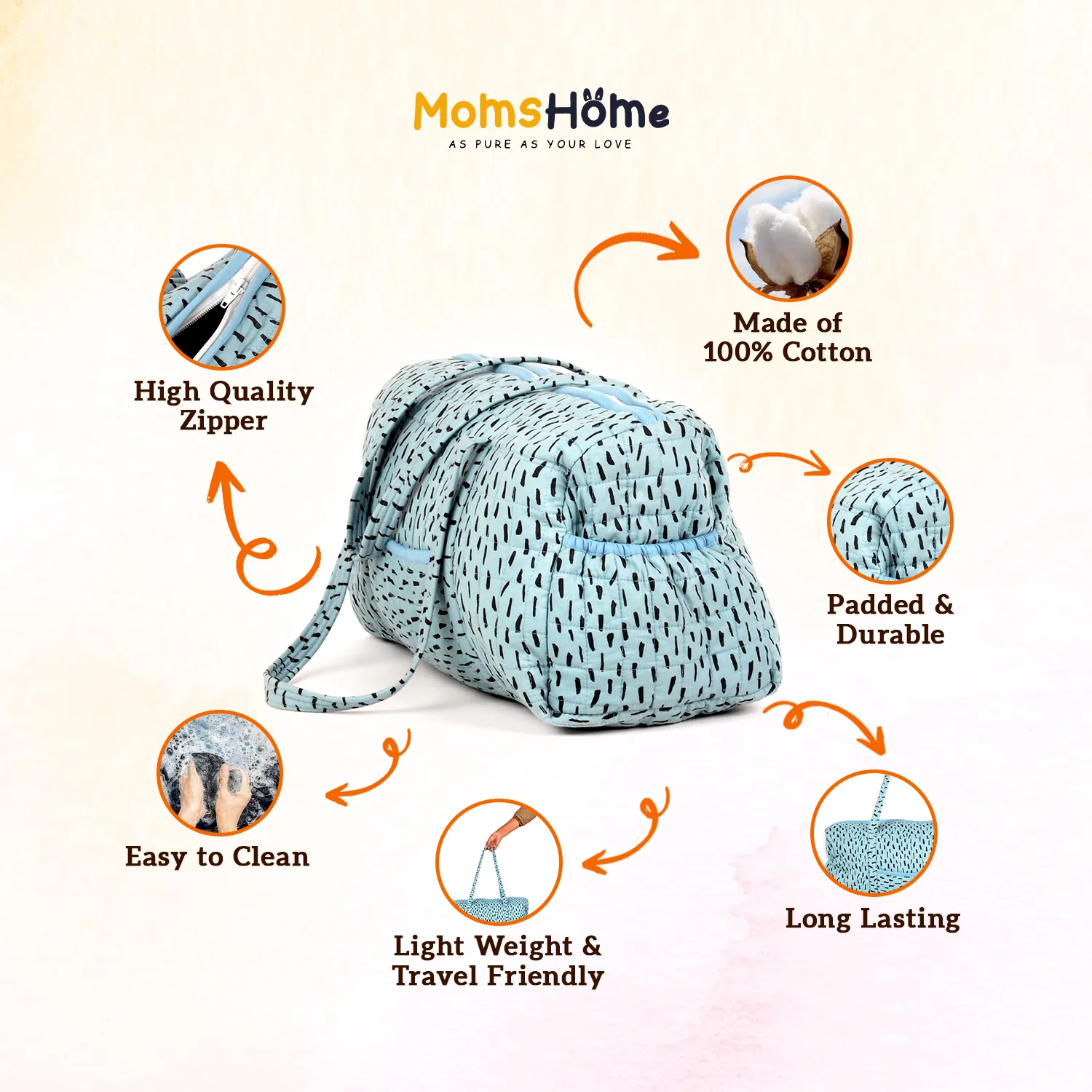 Baby Organic Cotton Diaper Carry bags for Mothers - Jungle Theme - Image 7