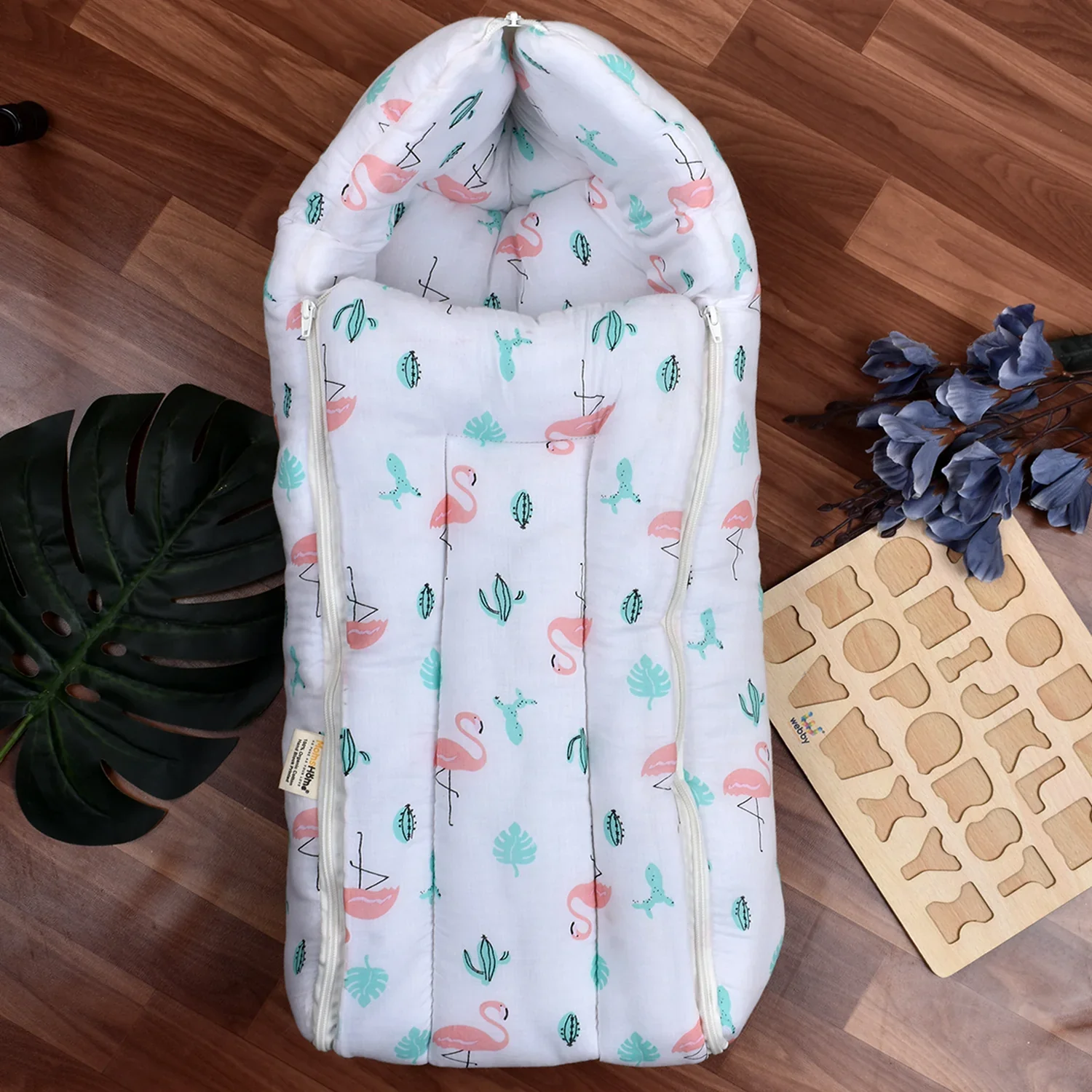 Baby Organic Cotton Muslin Sleeping cum Carrying Nest Bag | 0-3 Months | Pack of 1 - Image 10