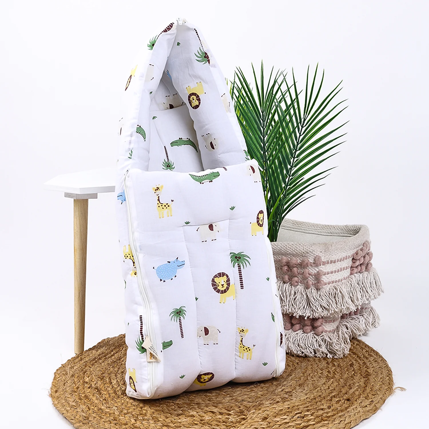 Baby Organic Cotton Muslin Sleeping cum Carrying Nest Bag | 0-3 Months | Pack of 1 - Image 7