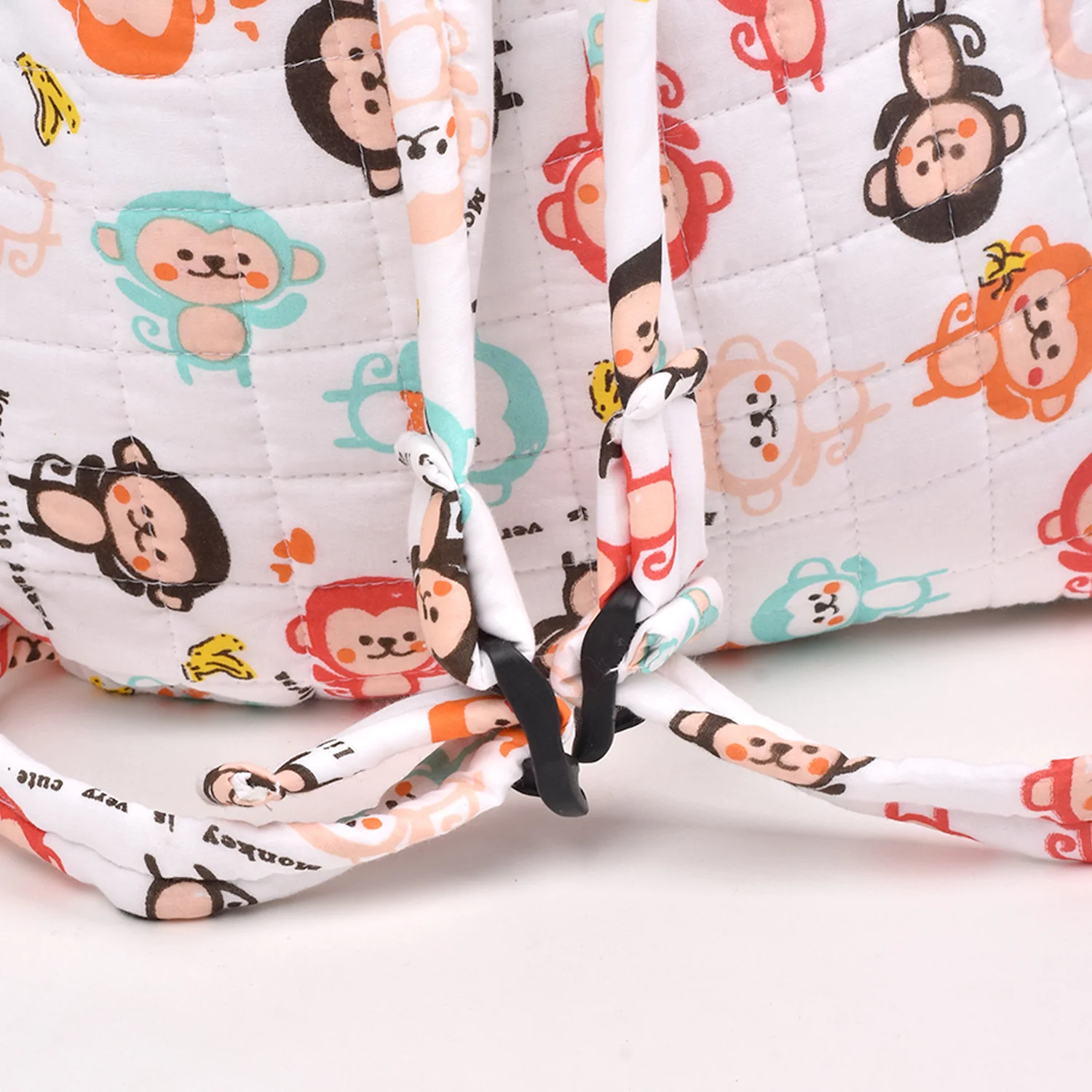 Baby Organic Cotton Muslin Travel Bag- Diaper Multipurpose Carry bags for Mothers- Monkey - Image 8