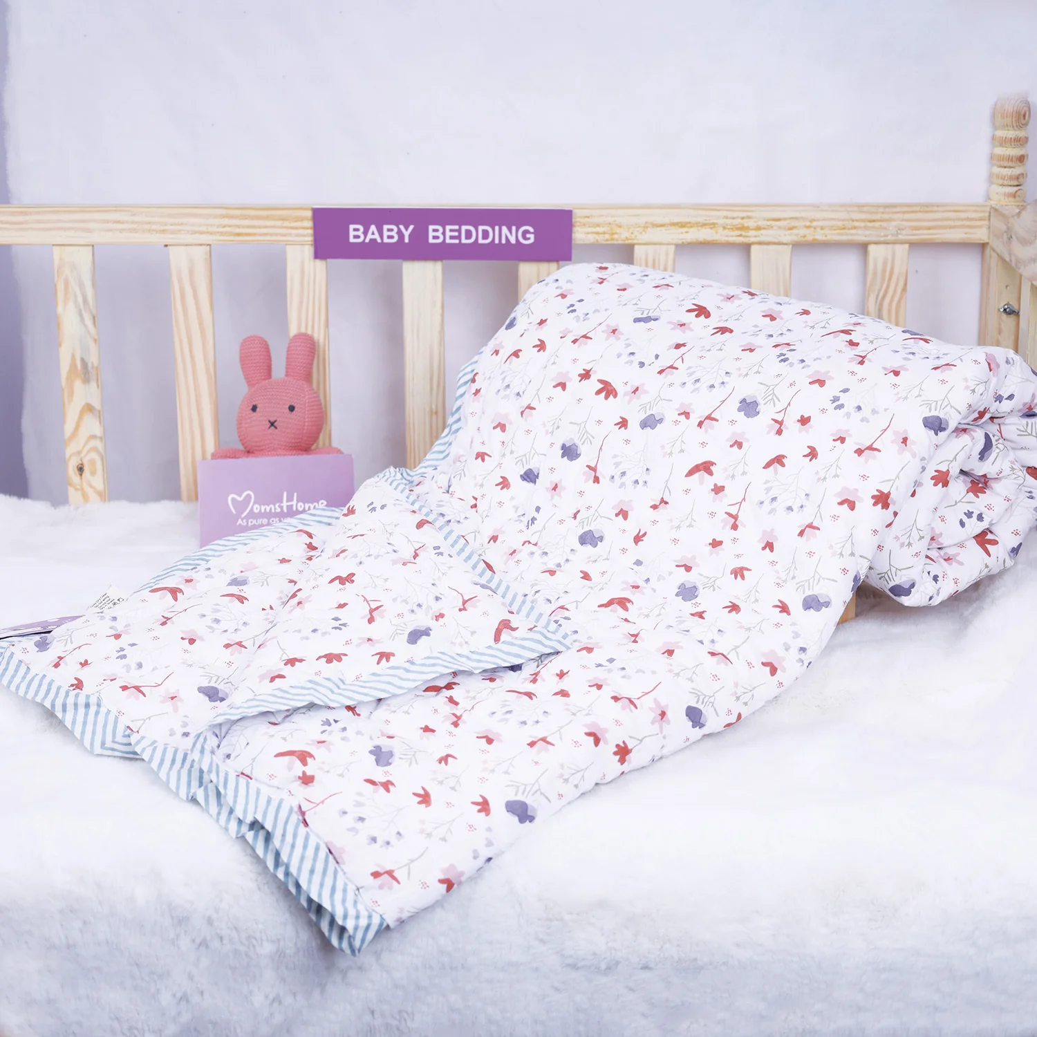 Baby Quilt Organic Cotton | Baby Blanket | 100x150 CM | 0-5 Year | Blossom | Pack of 1 - Image 3