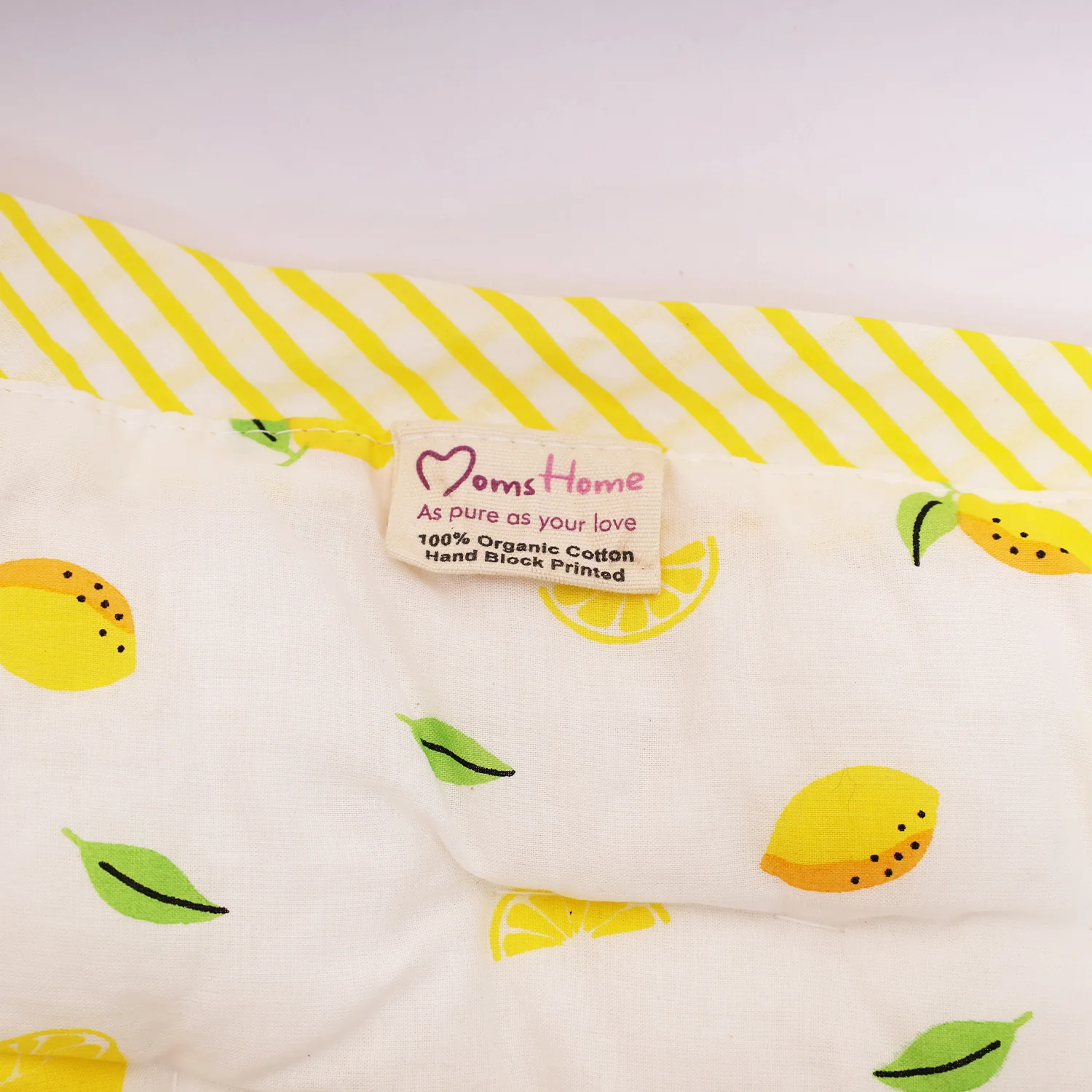 Baby Quilt Organic Cotton | Blanket | 100x150 CM | 0-5 Year | Lemon | Pack of 1 - Image 5