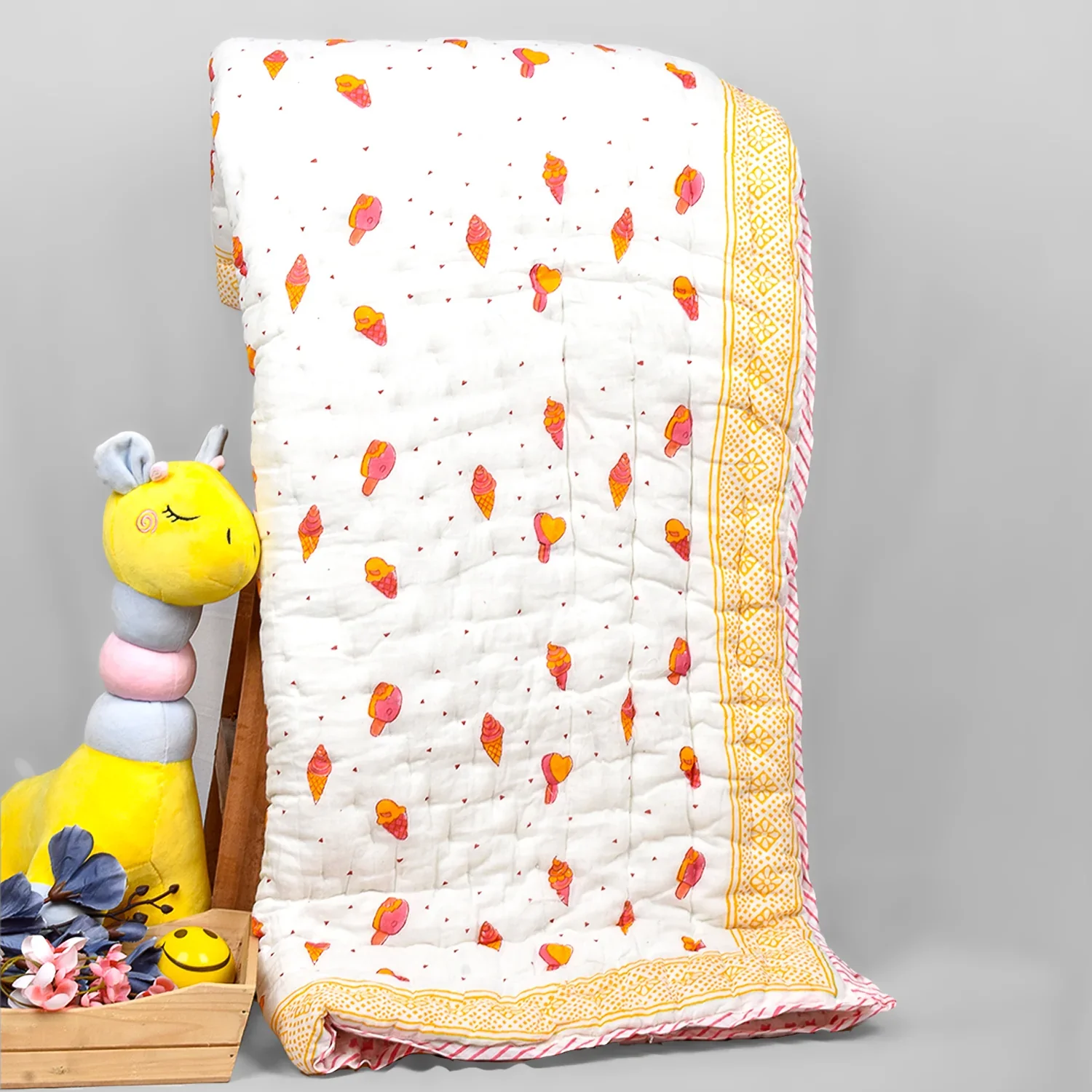 Baby Quilt Organic Cotton | Blanket | 100x150 CM | 0-5 Year | Pack of 1 - Image 15
