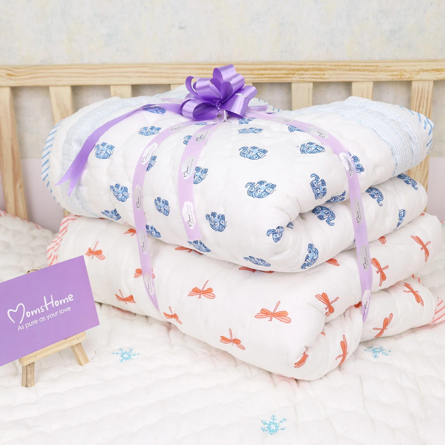 Baby Quilt Organic Cotton | Blanket | 100x150 CM | 0-5 Year | Pack of 1 - Image 3