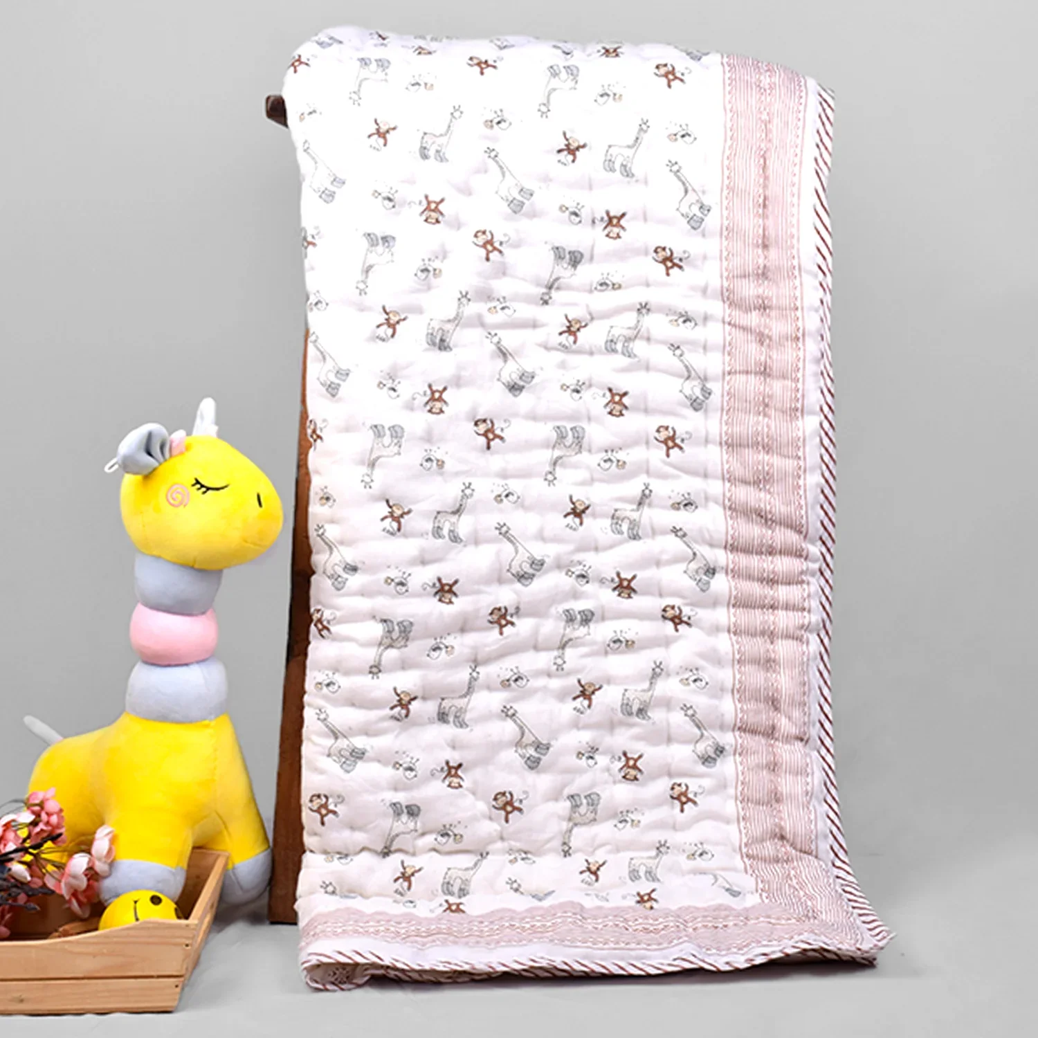 Baby Quilt Organic Cotton | Blanket | 100x150 CM | 0-5 Year | Pack of 1 - Image 4