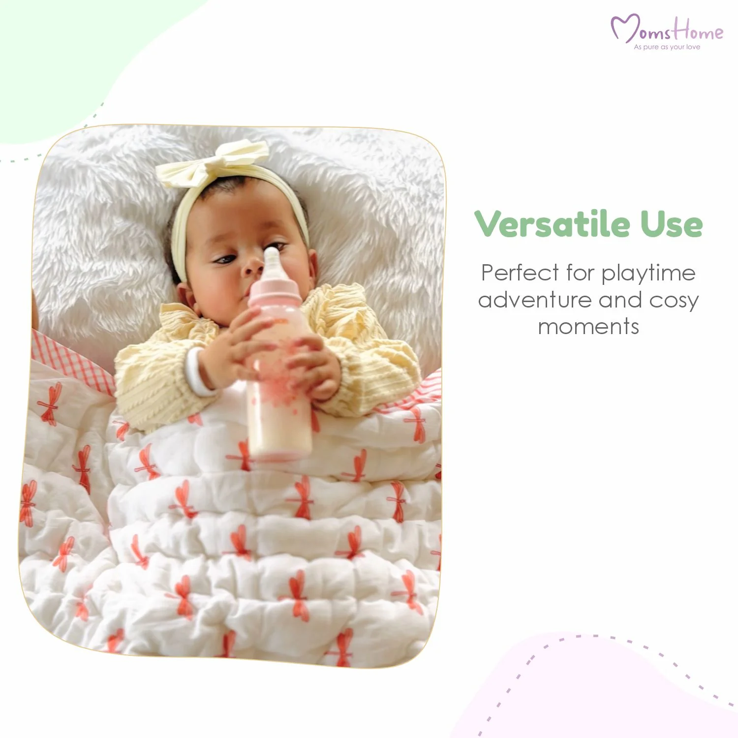 Baby Quilt Organic Cotton | Blanket | 100x150 CM | 0-5 Year | Pack of 1 - Image 8