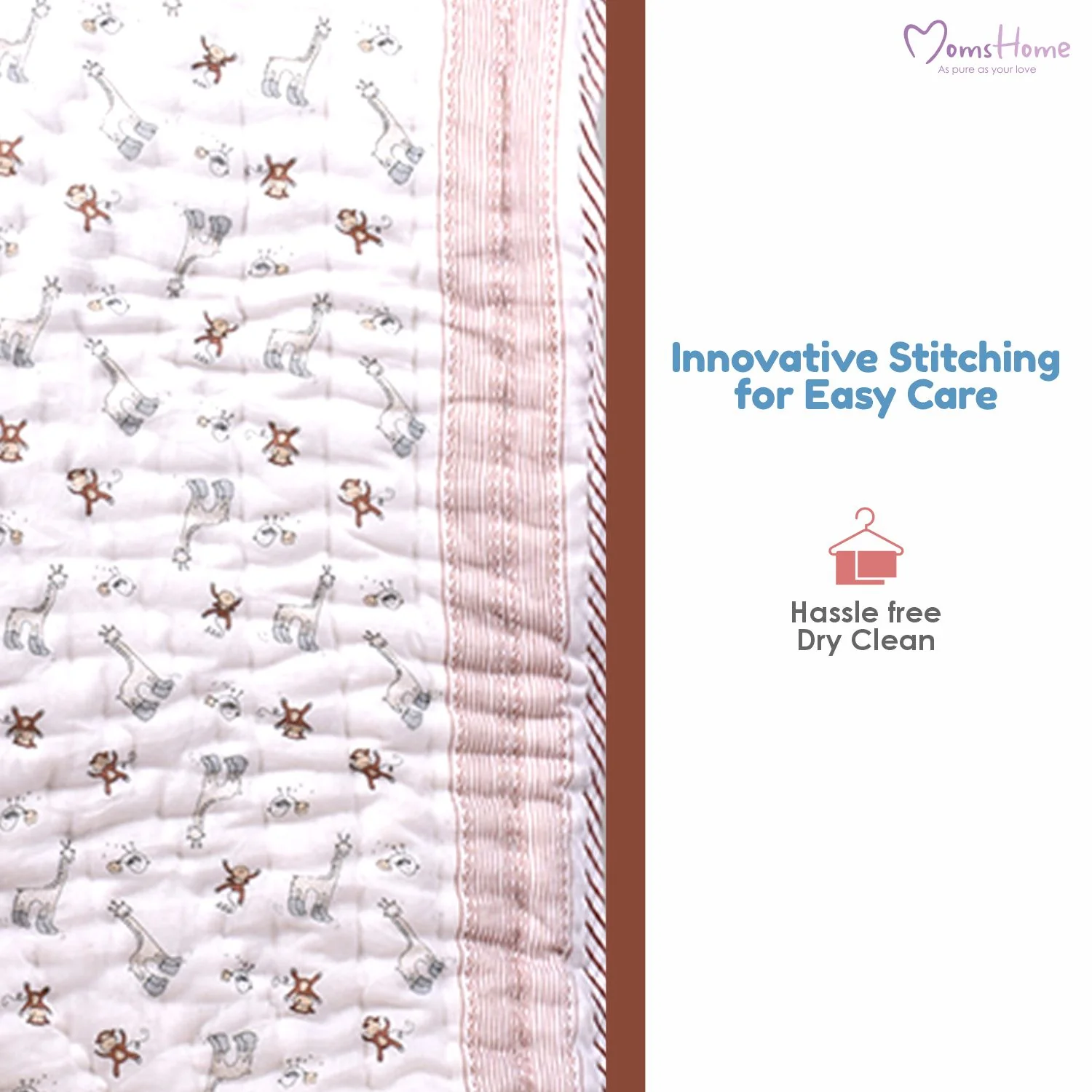 Baby Quilt Organic Cotton | Blanket | 100x150 CM | 0-5 Year | Pack of 1 - Image 10