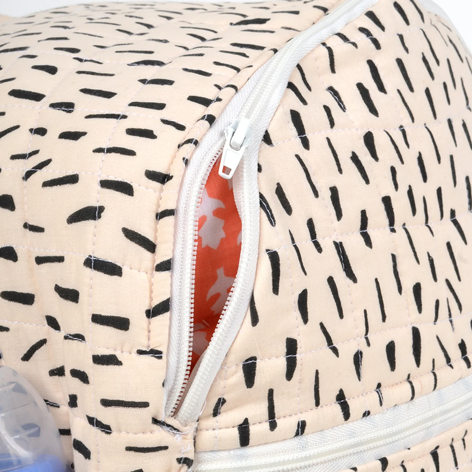 Baby Organic Cotton Muslin Travel Bag- Diaper Multipurpose Carry bags for Mothers- Beige - Image 6