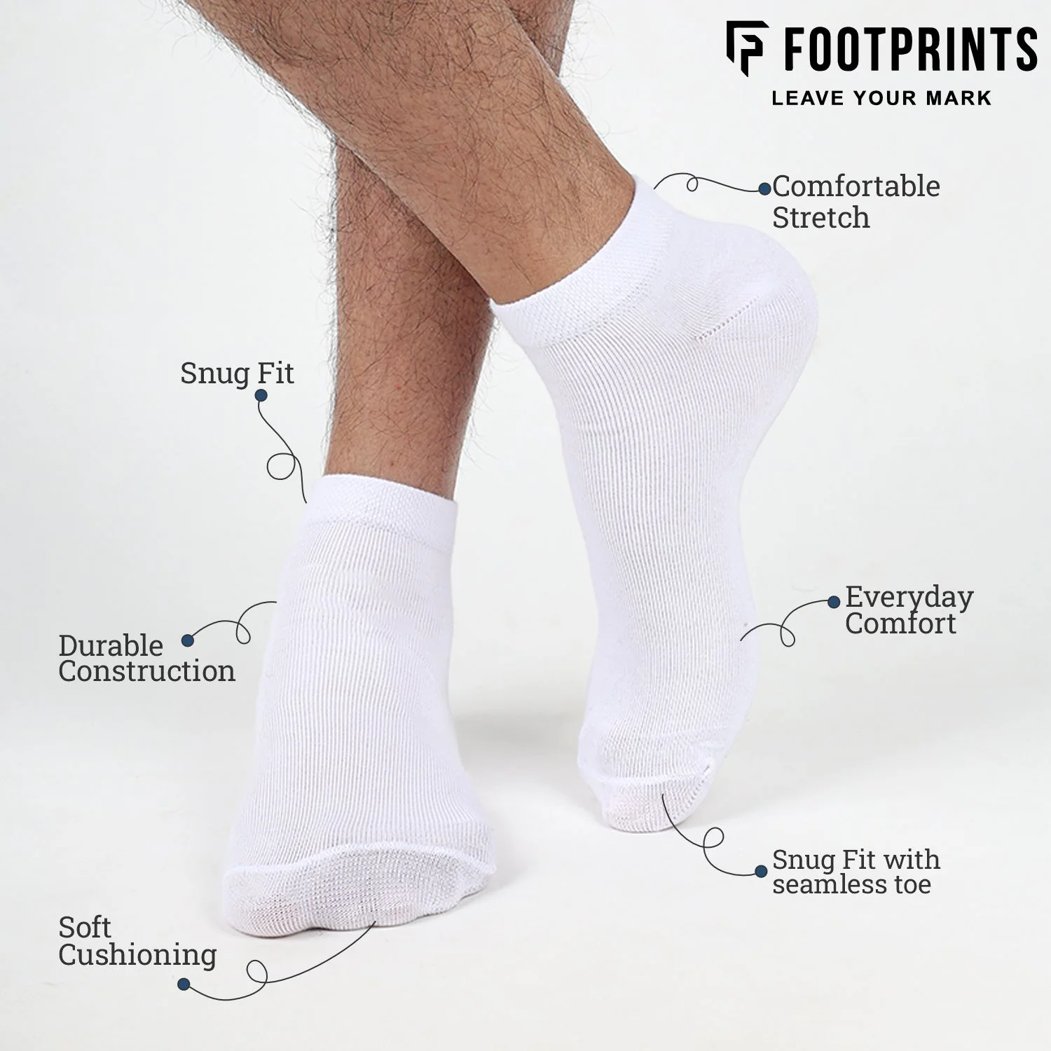 Footprints Organic Cotton Women Ankle Socks- Pack of 3 - Freesize (Beige) - Image 7