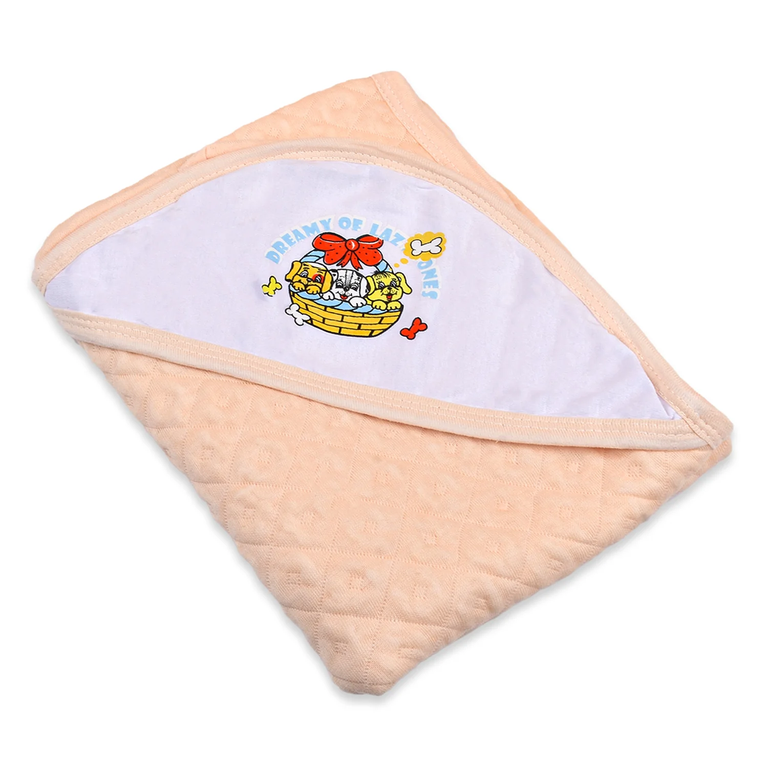 Moms Home New Born Organic Cotton Velcro Swaddle Wrap Gift Set of 3 Items -Pink - Image 4