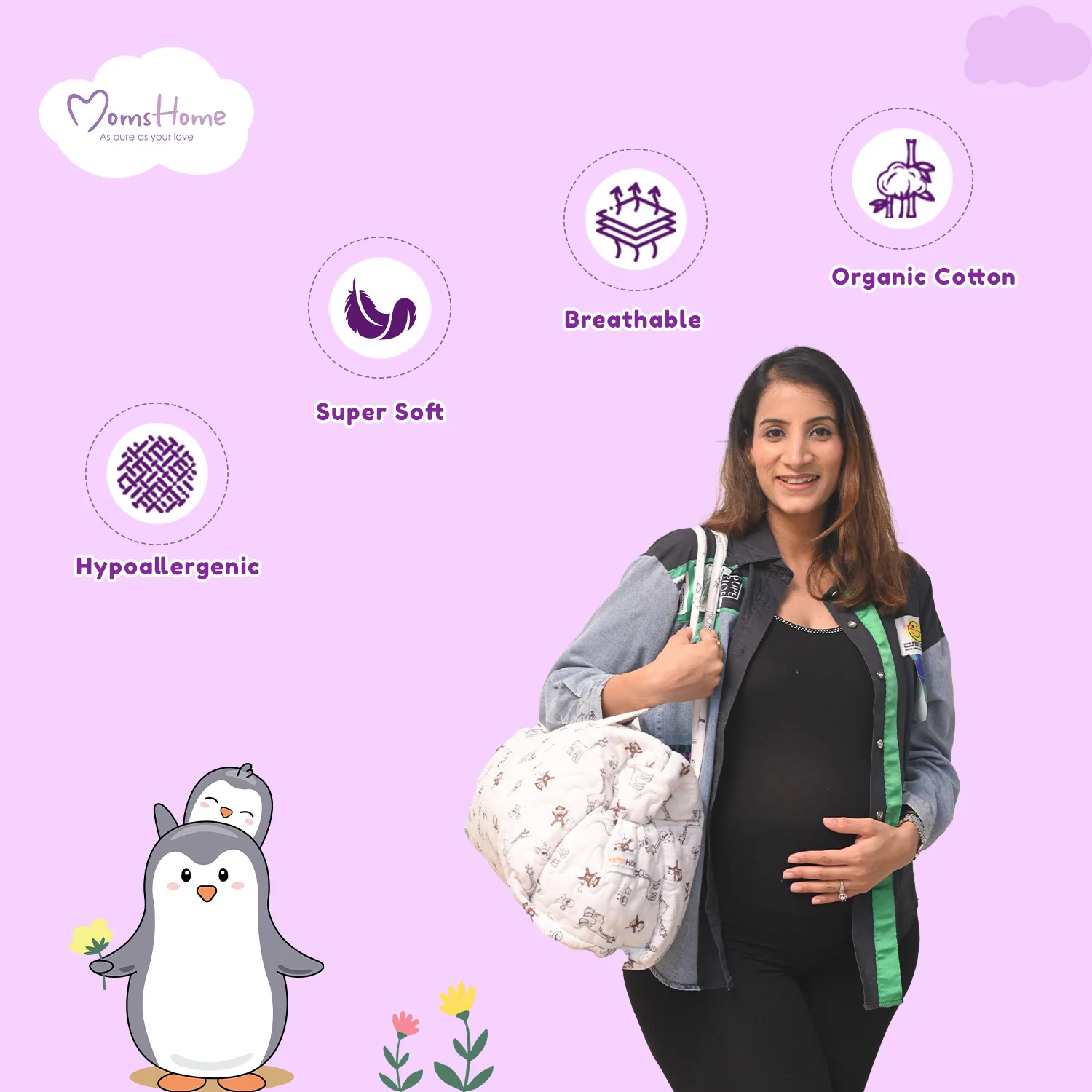 Baby Muslin Essentials Gift Set of 11 Items- Mix Designs - Image 4