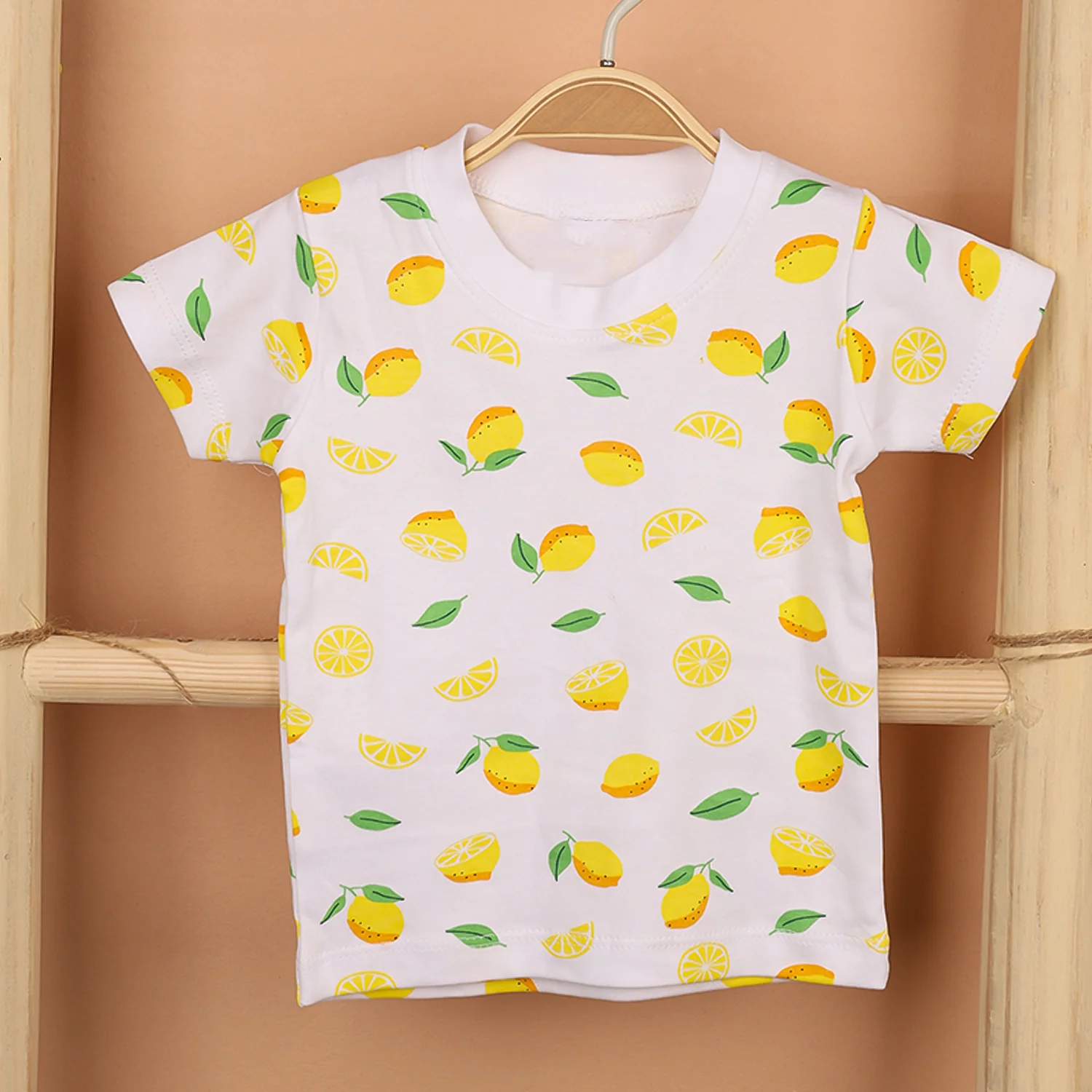 Kids Organic Cotton Co-Ord Set | T-Shirt & Shorts | Lemon - Image 3