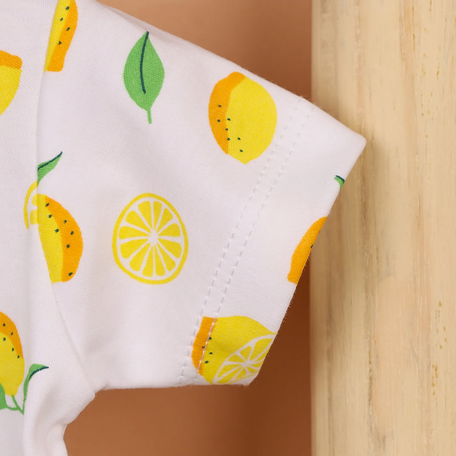 Kids Organic Cotton Co-Ord Set | T-Shirt & Shorts | Lemon - Image 9