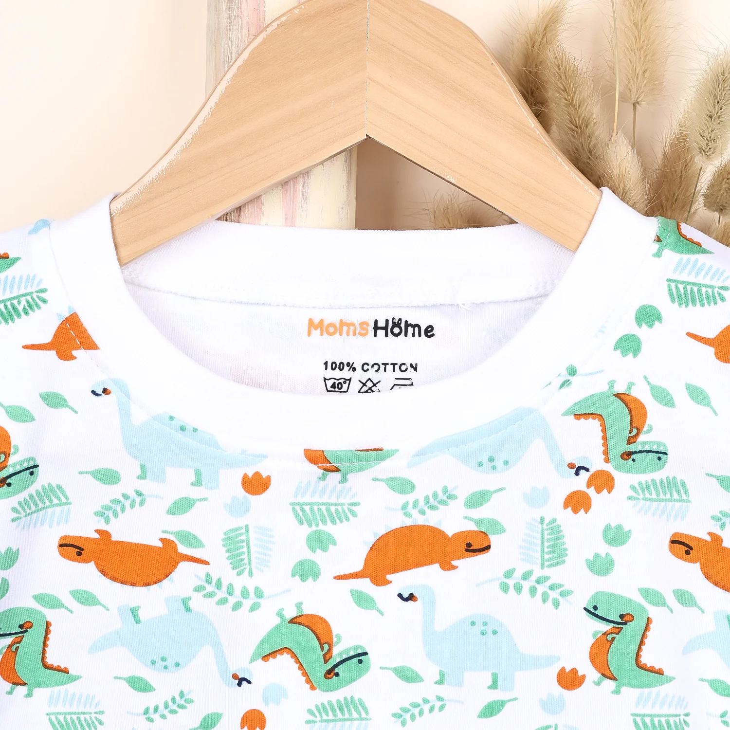 Kids Organic Cotton Co-Ord Set | T-Shirt & Shorts- Blue | Dino - Image 9