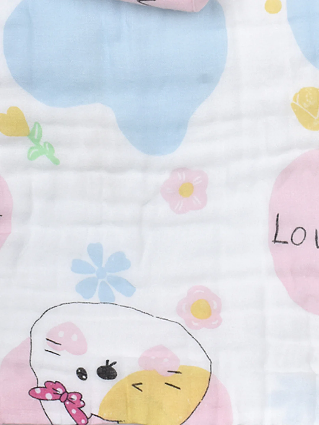 Moms Home Baby Super Soft Absorbent Muslin 6 Layer Towel | 60x120 cm | Lovely Cat - Image 3
