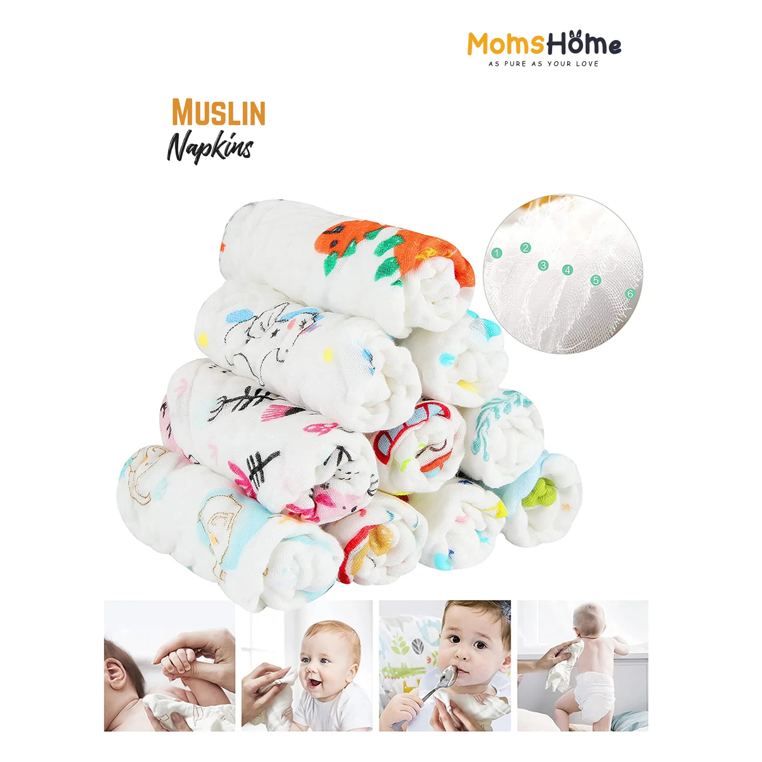 Moms Home Infant Multi-Coloured Printed 9-Piece Baby Apparel Gift Set - Image 4