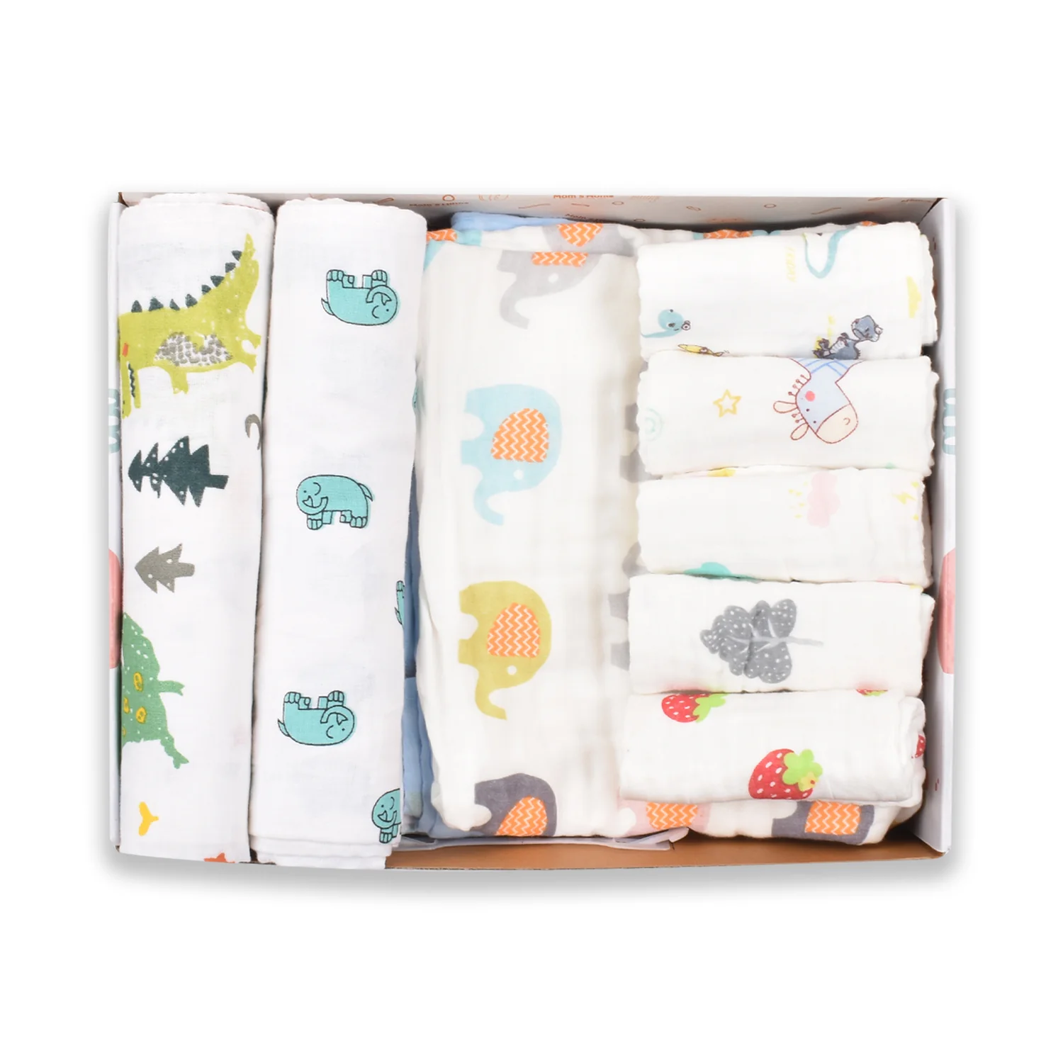 Moms Home Kids Set Of 10 Multicoloured Printed Organic Cotton Gift Set - Image 3