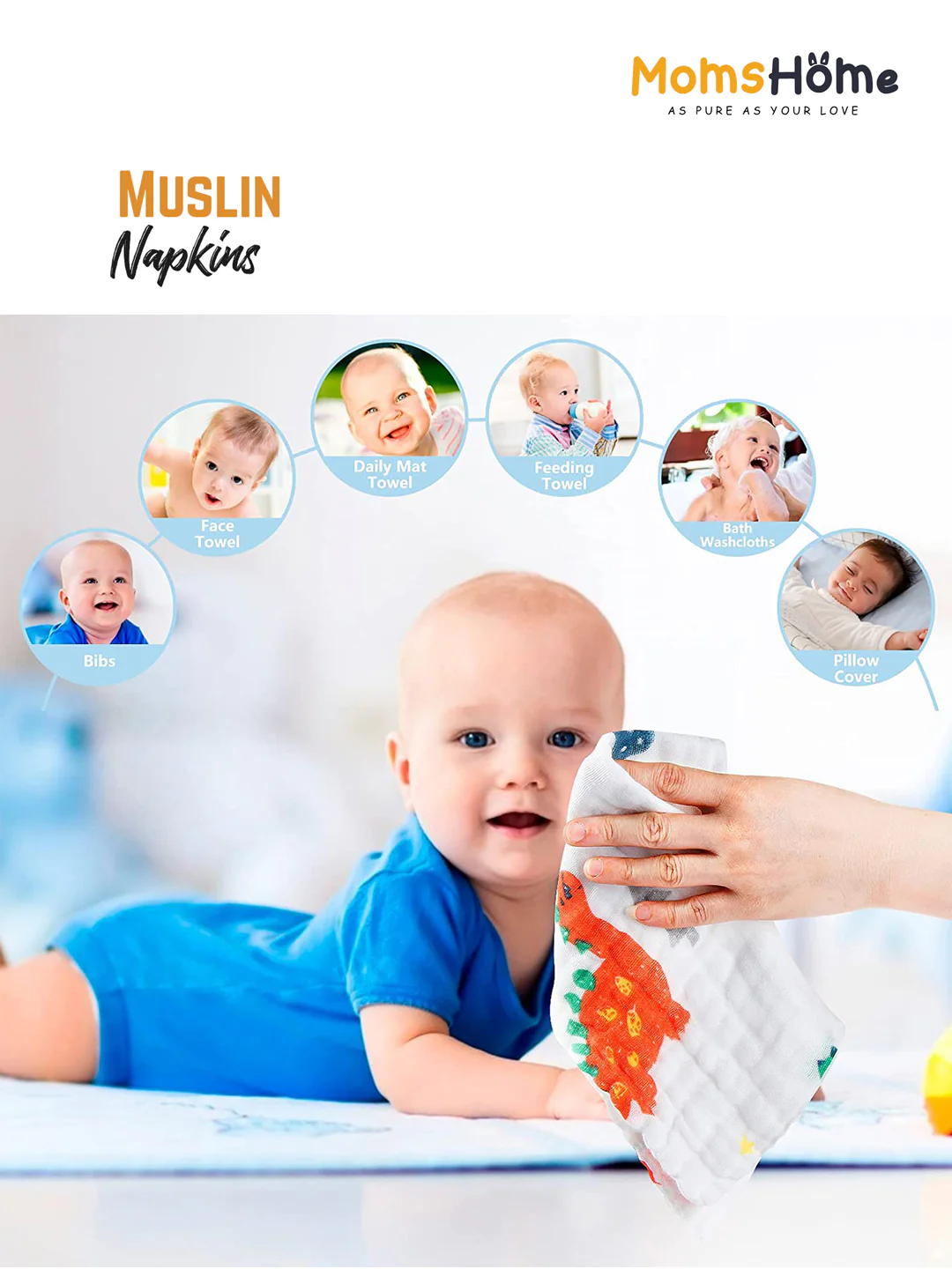 Moms Home Multicoloured 10 Pcs Cotton Gift Set - Image 3