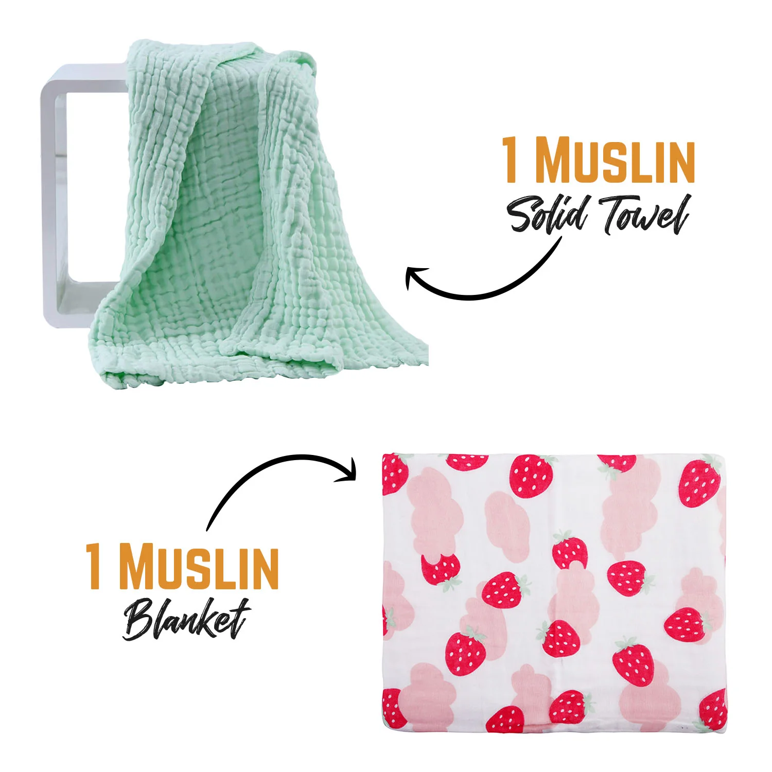 Moms Home supersoft Baby Organic cotton Muslin 18 pieces gift set - Image 4