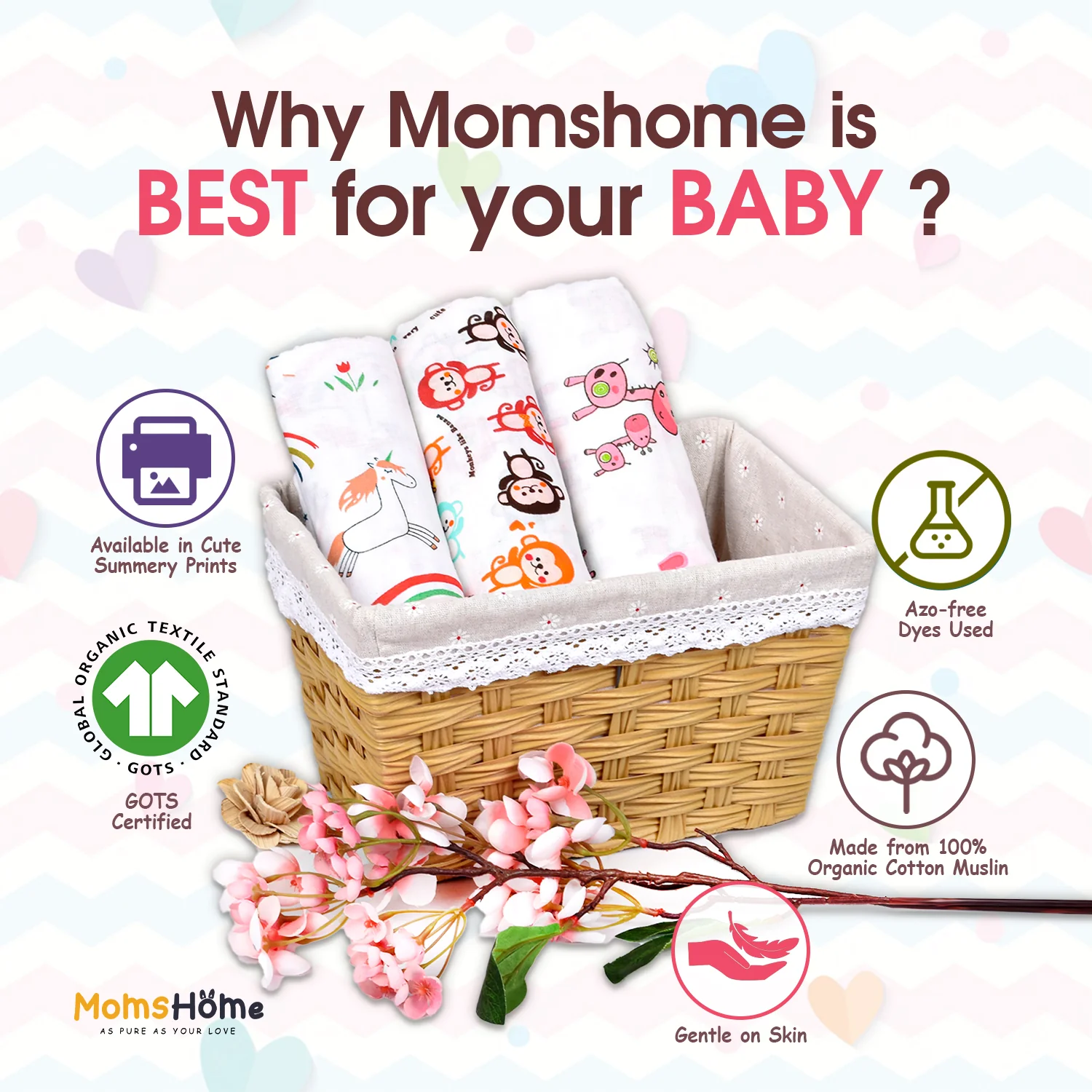 Moms Home Supersoft Baby Organic cotton Muslin 19 pieces gift set - Image 6