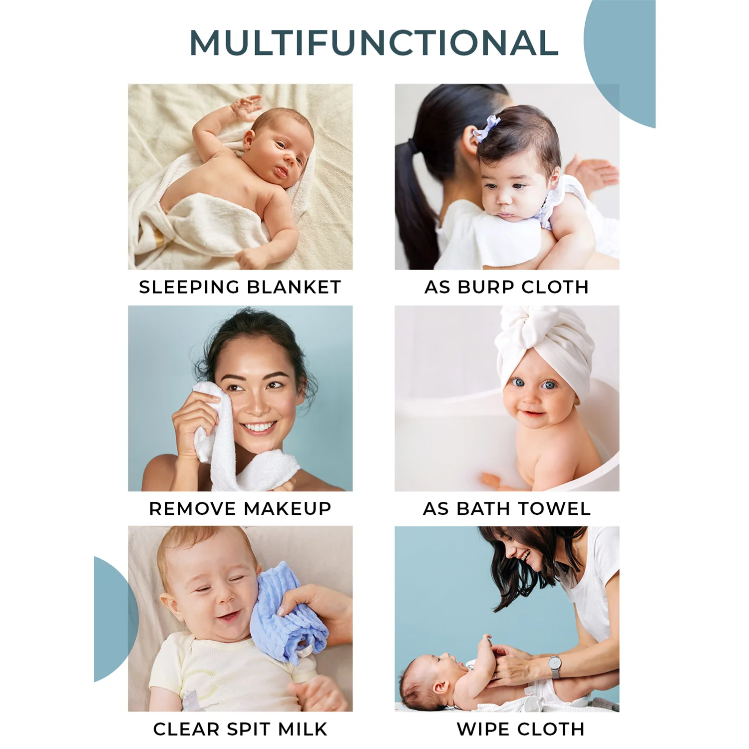 Moms Home Supersoft Baby Organic cotton Muslin 19 pieces gift set - Image 8