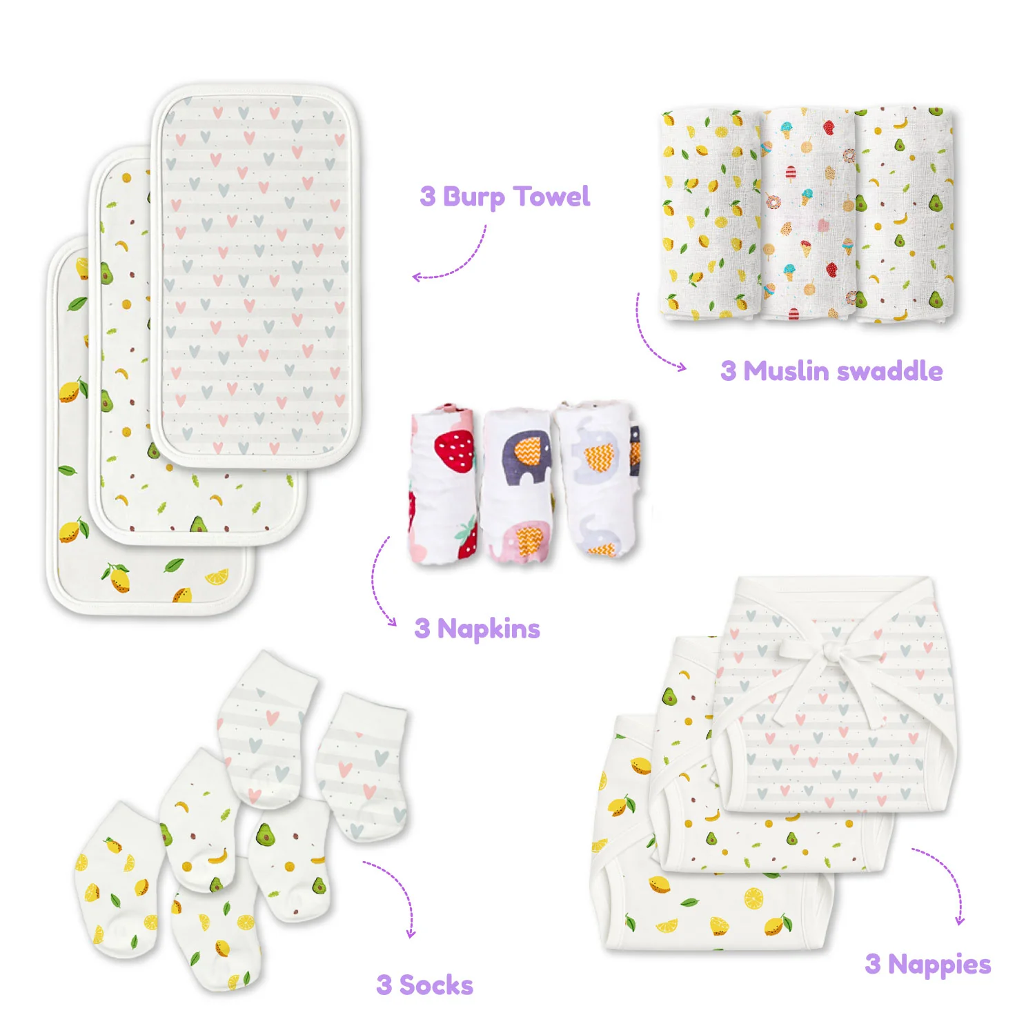 New Born Baby Essentials Gift Combo Box -0-6 Months- 40 Items - Image 6