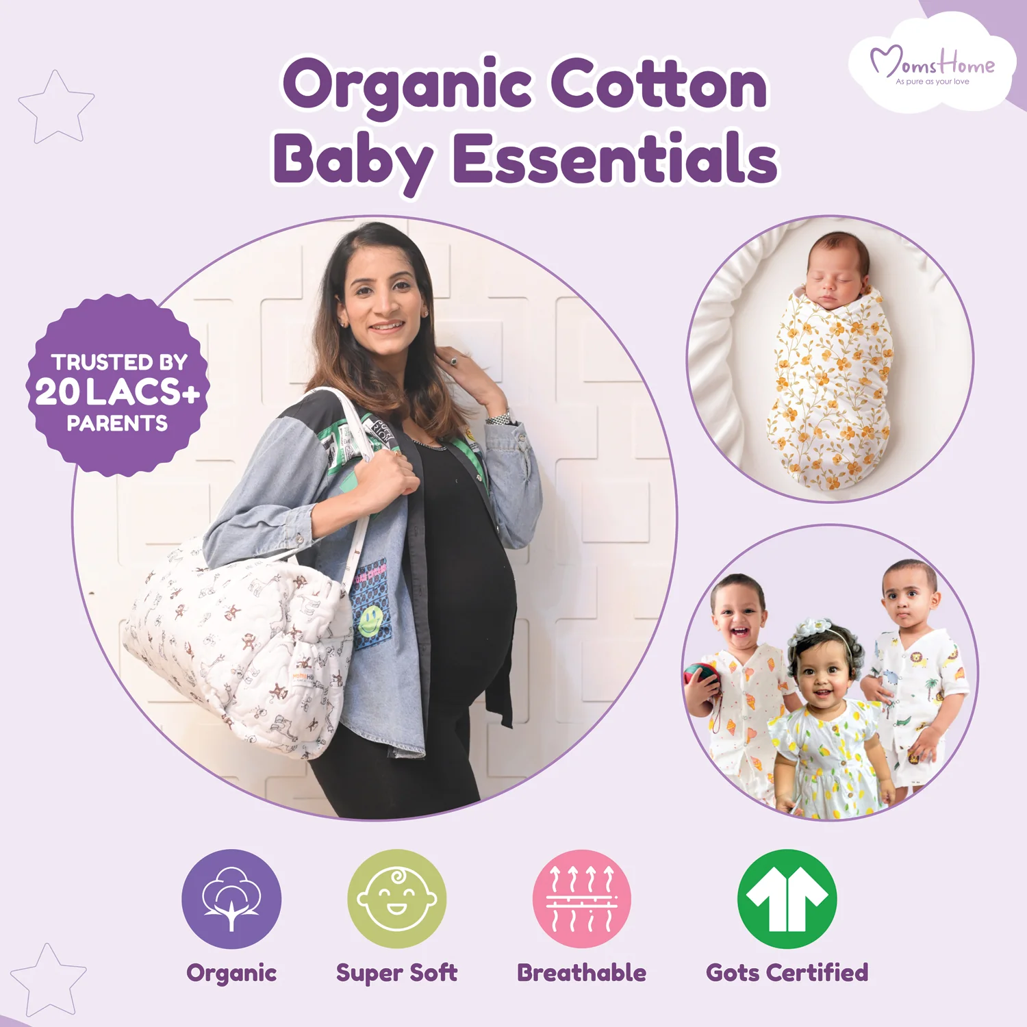 Organic Cotton Baby Clothing Set | Baby Essential Clothes For Boys & Girls | Baby Shower Gift Hamper | 0-6 Months | Avocado | Pack of 6 - Image 8