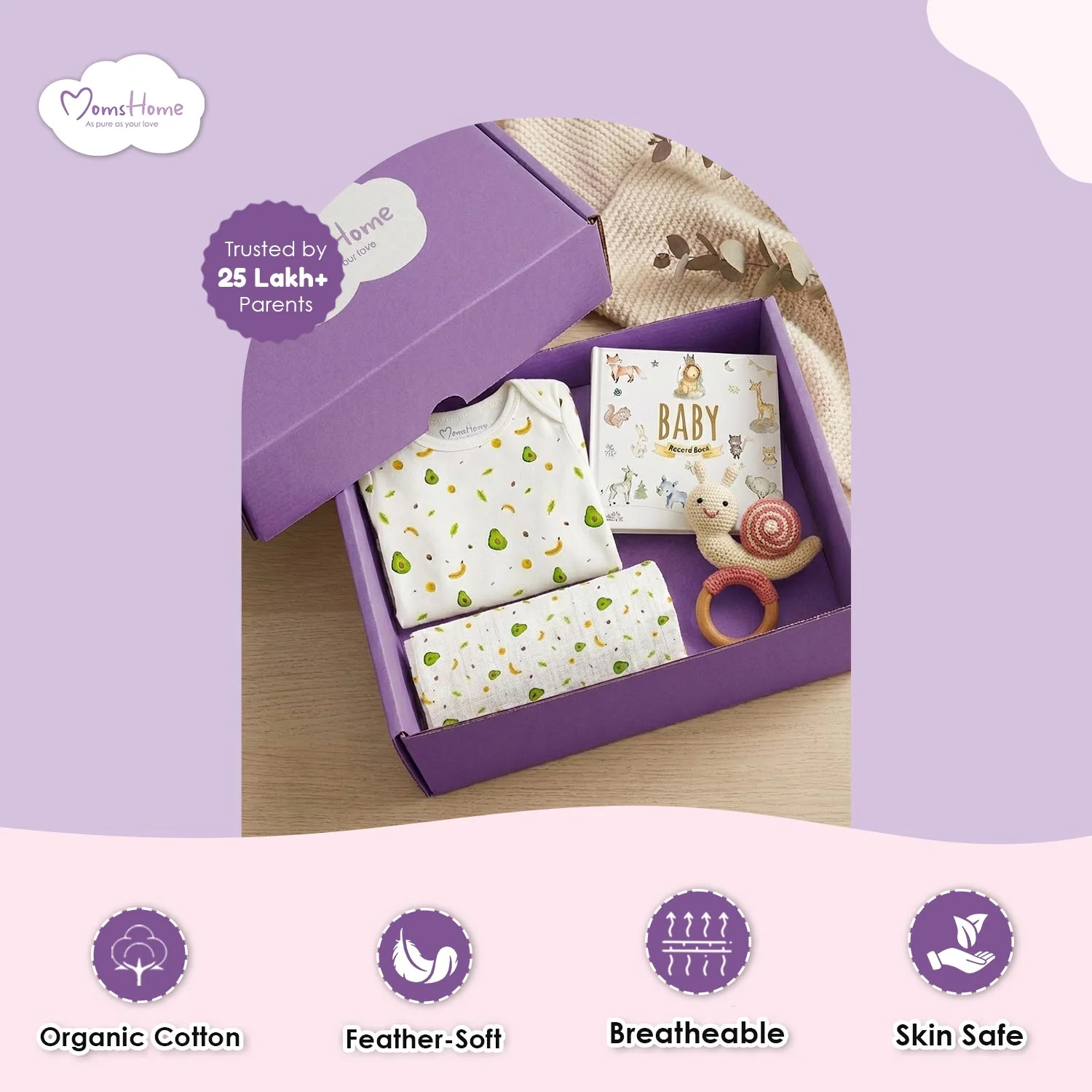 Newborn Baby Home coming Gift Set | New Born Essential Gift Hamper | Pack of 4 - Image 4