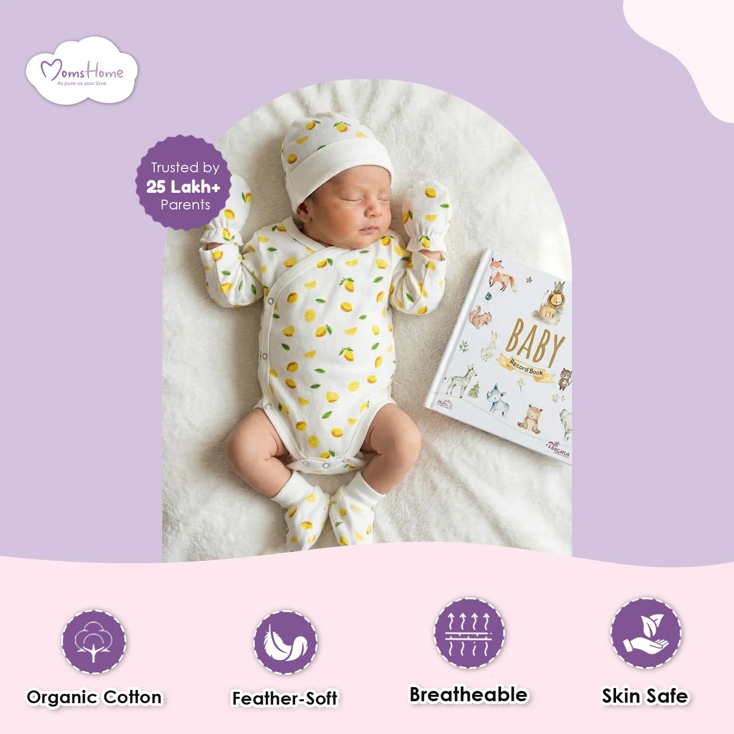 Moms Home Newborn Baby Homecoming Gift Set | Newborn Essential Gift Hamper | Soft, Gentle & Thoughtful Newborn Gift | Pack of 5 - Image 5