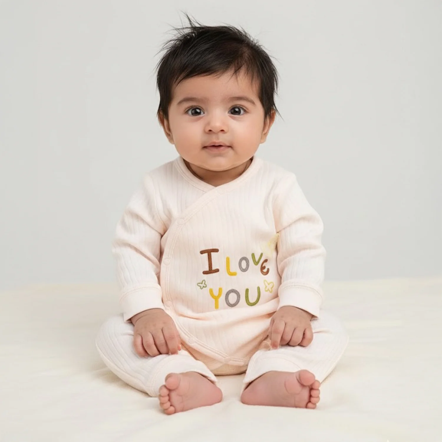 Organic Cotton Full Body Winter Romper for Babies | Soft & Warm Baby Romper | 0-6 Months | Pack of 1 - Image 4