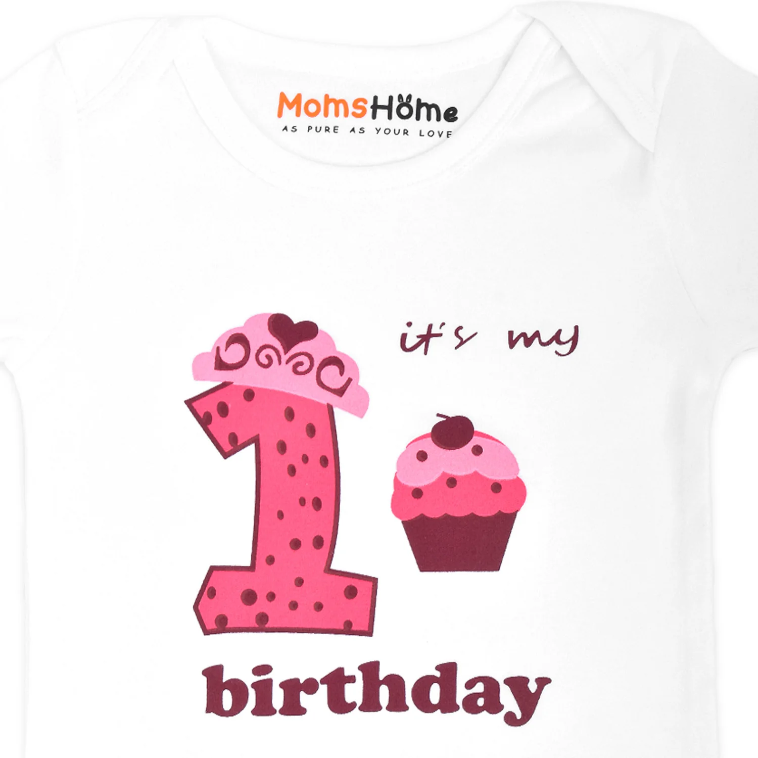 Organic Cotton New Born Baby Half Sleeves Bodysuit-Onesie | 12-18 Months | Pack of 1 - Image 3