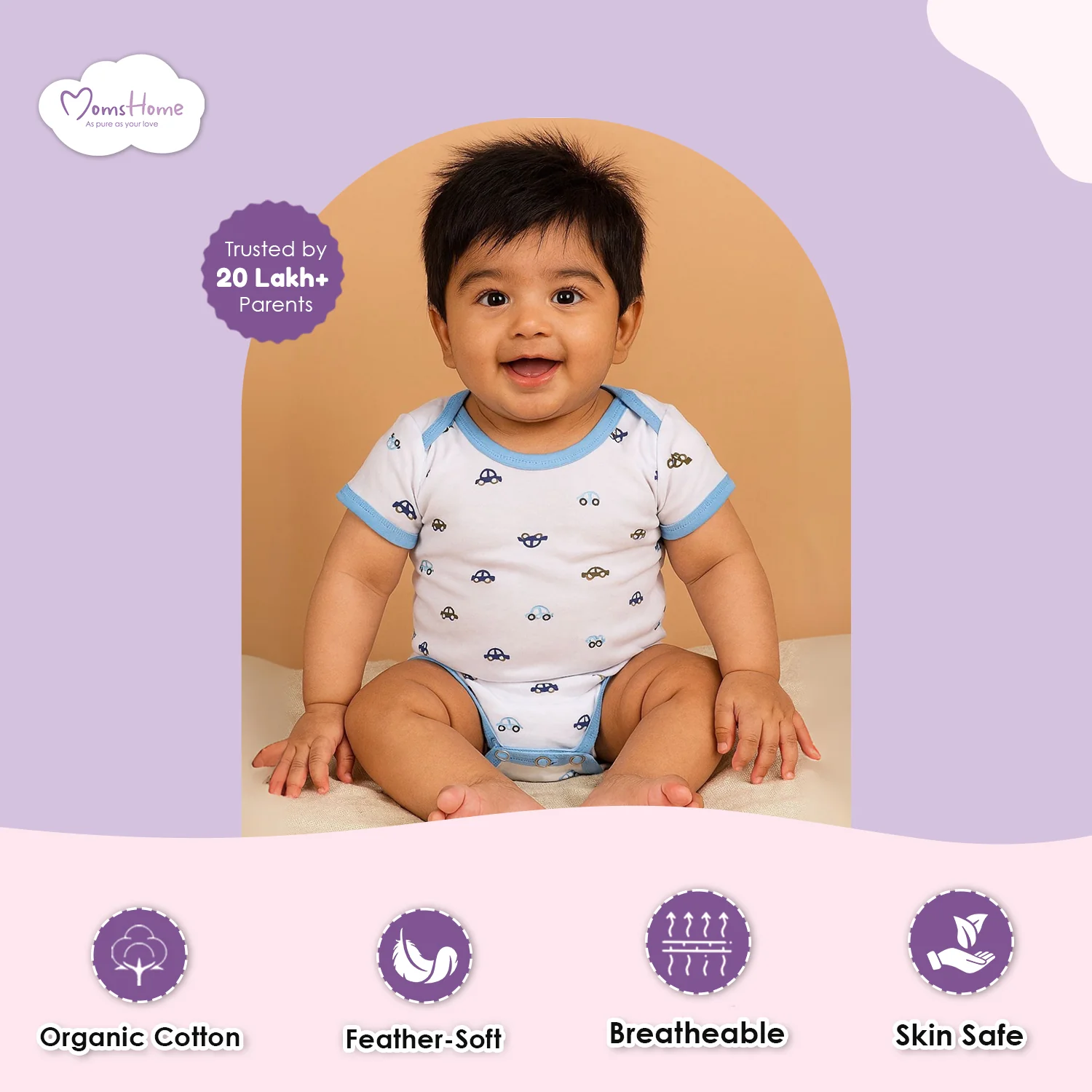 Organic Cotton New Born Baby Onesie | New Born Baby Dress | 0-6 Months | Pack of 1 - Image 4