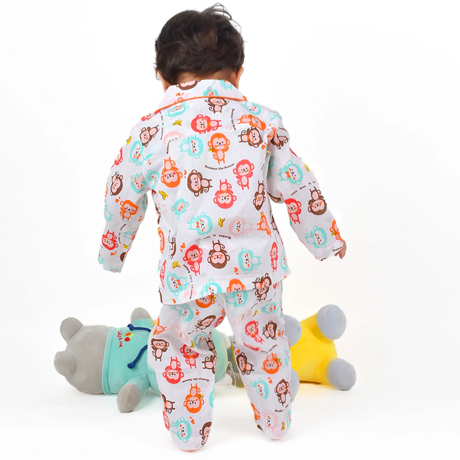 Organic Cotton Unisex Kids Pajama Set Combo | Night Suit | Sleepwear | Monkey - Image 10